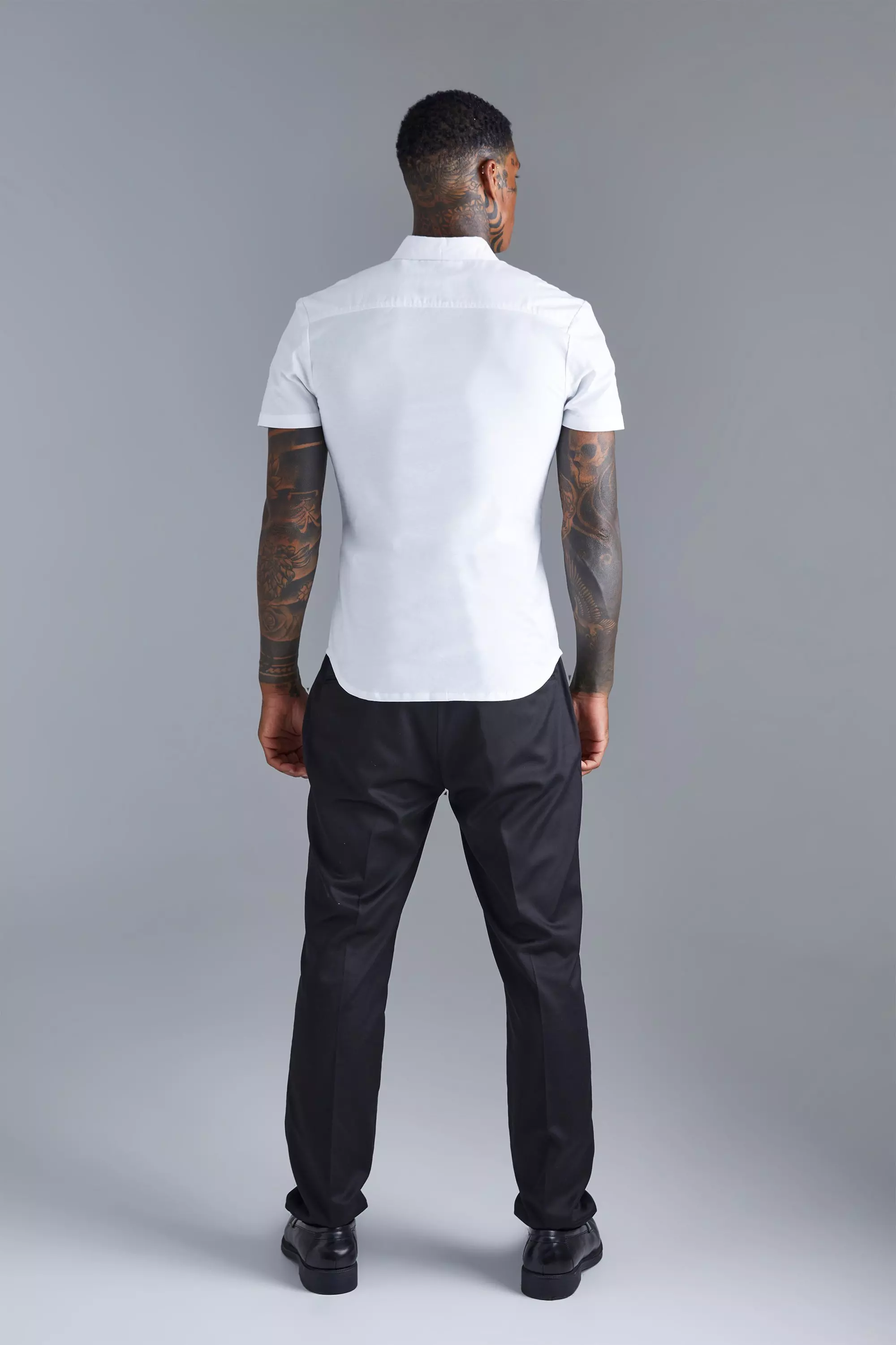 Kurzärmliges Muscle-Hemd, White alternatives Bild