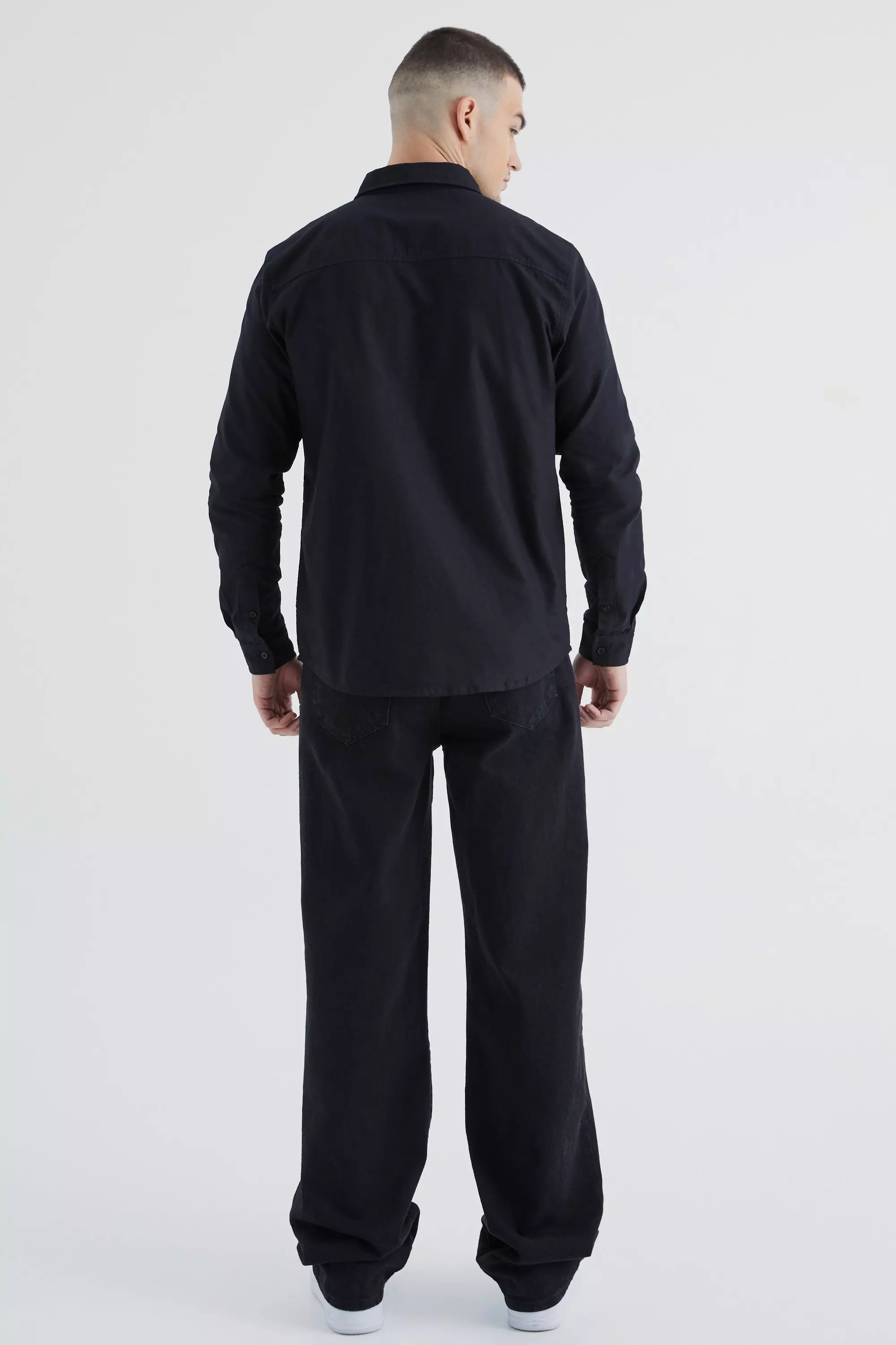 Camicia Oxford Tall A Maniche Lunghe, Black immagine alternativa