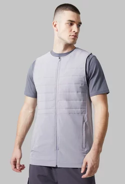 Tall Active Training Dept Quilted Body Warmer Light grey