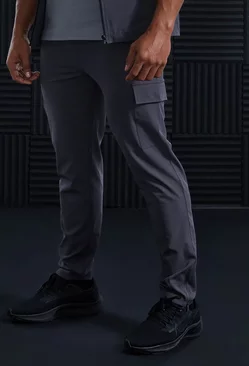 Active Training Dept Tapered Cargo Joggers Charcoal