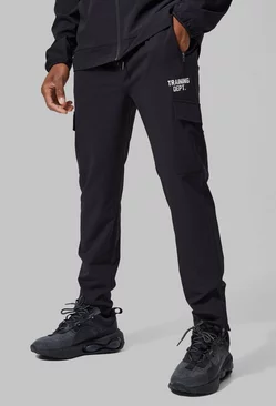 Active Training Dept Tapered Cargo Joggers Black