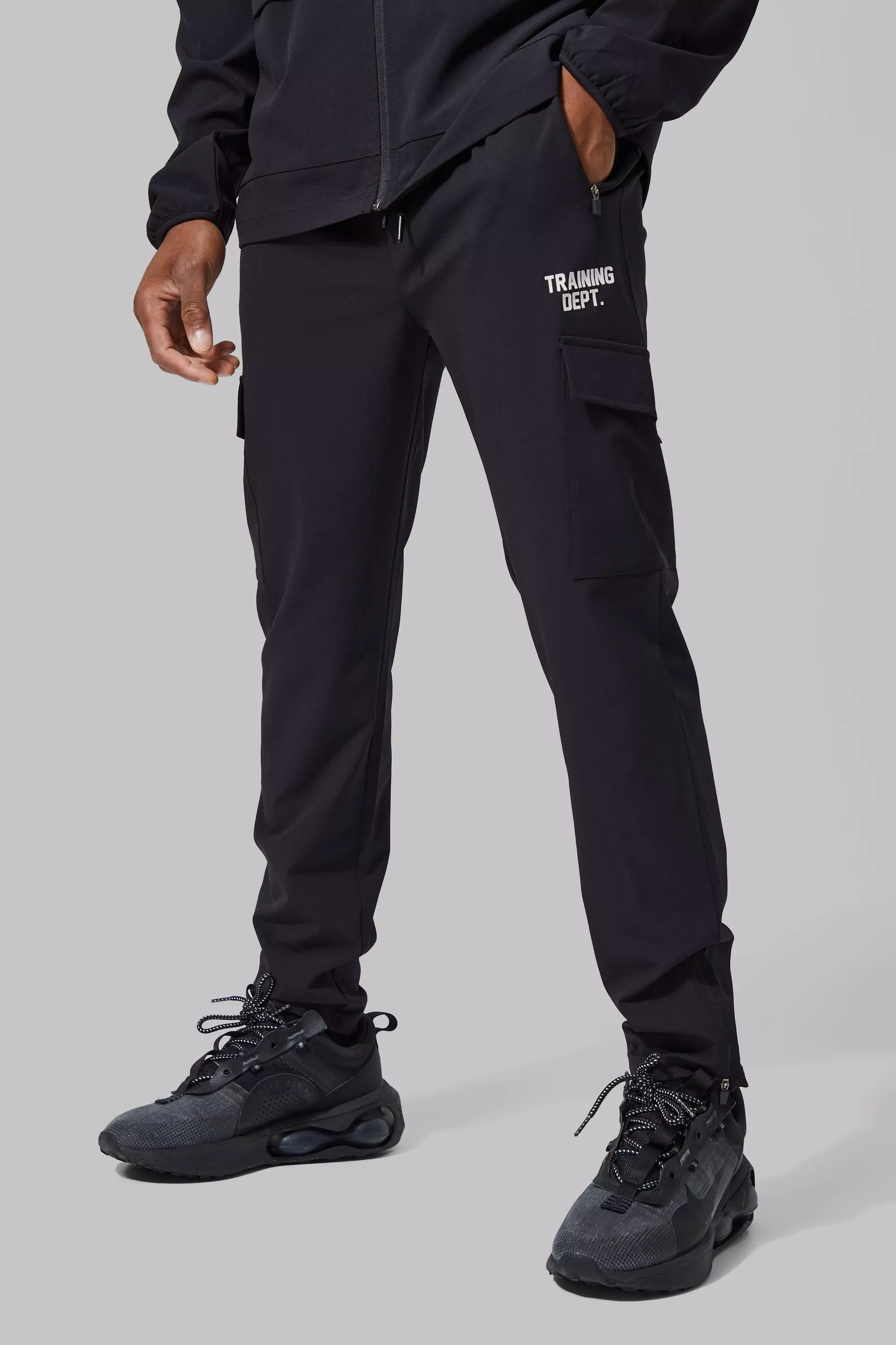 Active Training Dept Tapered Cargo Joggers Black