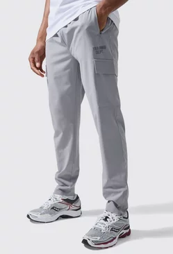 Grey Active Training Dept Tapered Cargo Joggers