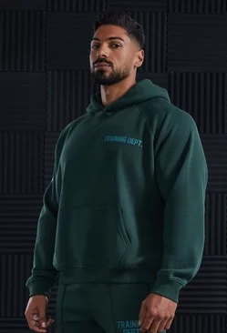 Green Active Training Dept Oversized Boxy Hoodie