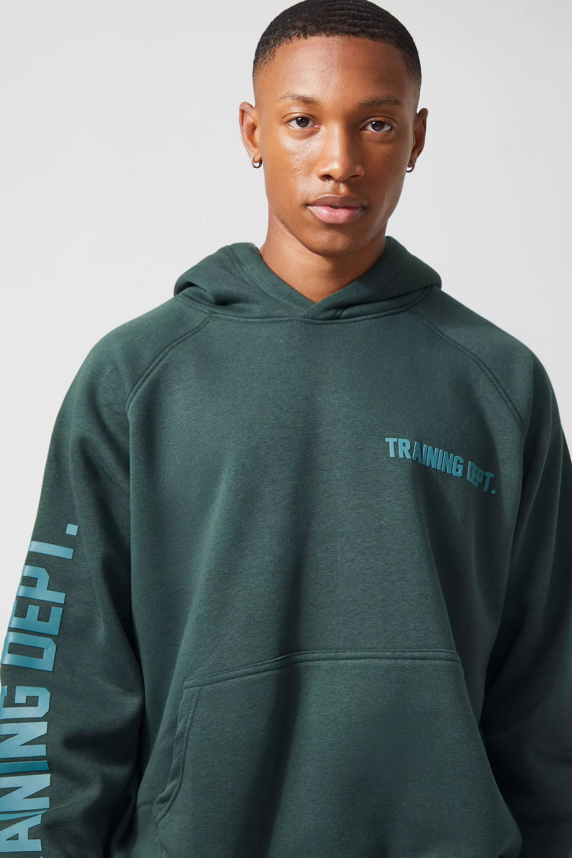Dark green Active Oversized Boxy Training Dept Hoodie alternatieve afbeelding