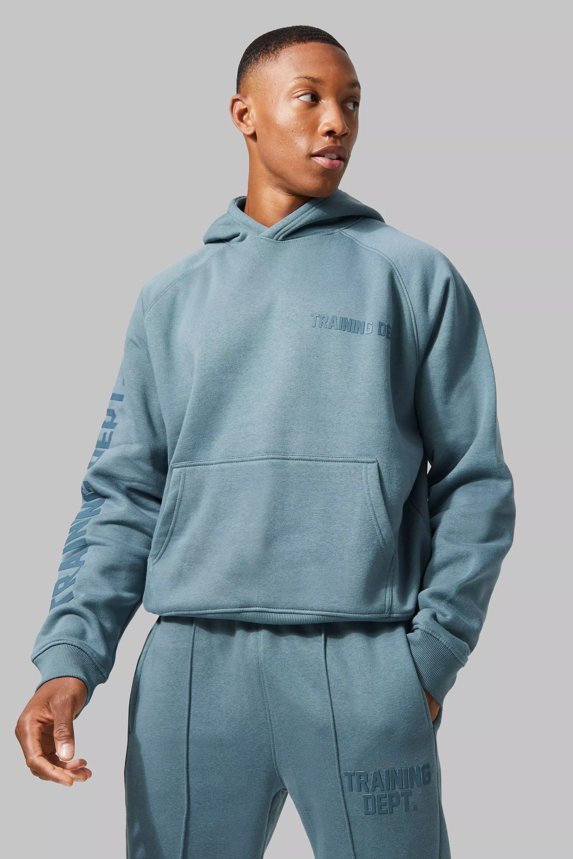 Active Training Dept Oversized Boxy Hoodie slate blue