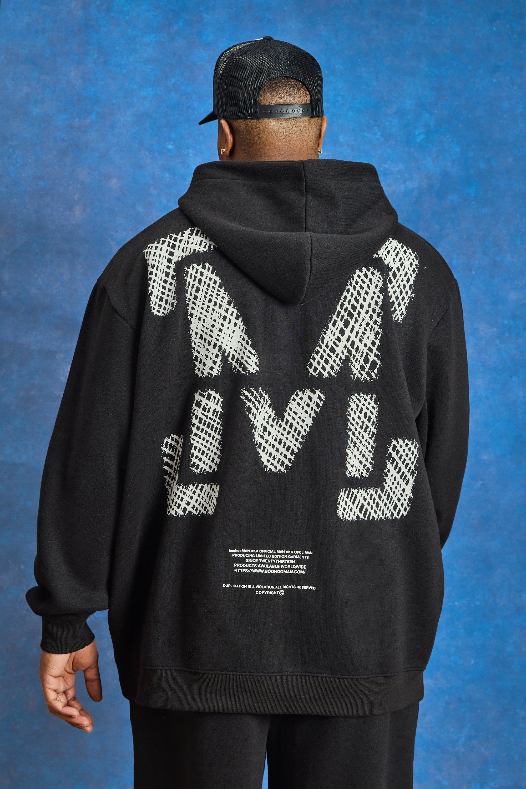 Nfl Oversized Multi Team Badge Hoodie | boohooMAN