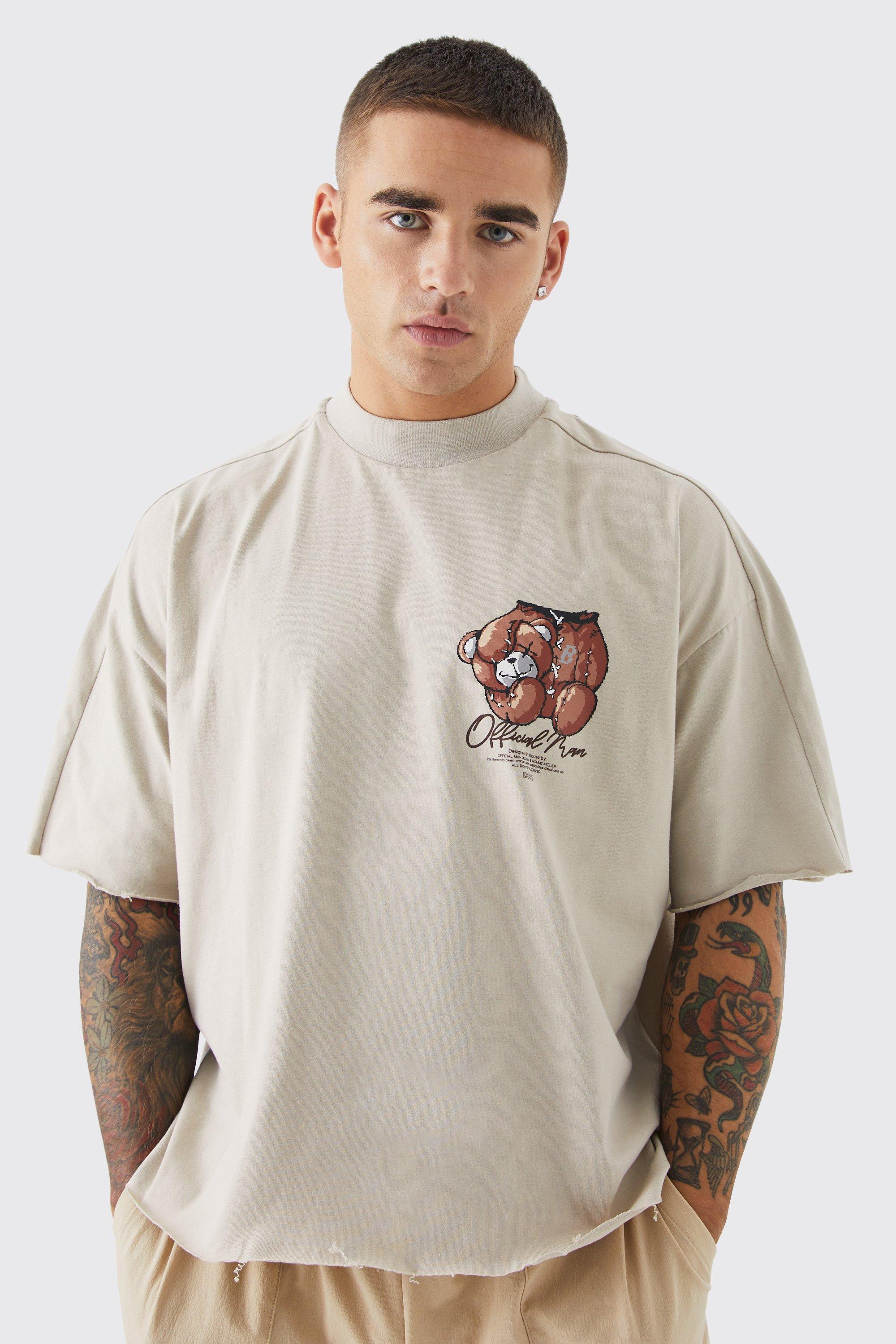 Oversized Boxy Heavyweight Borg Teddy Graphic T-shirt | boohooMAN USA