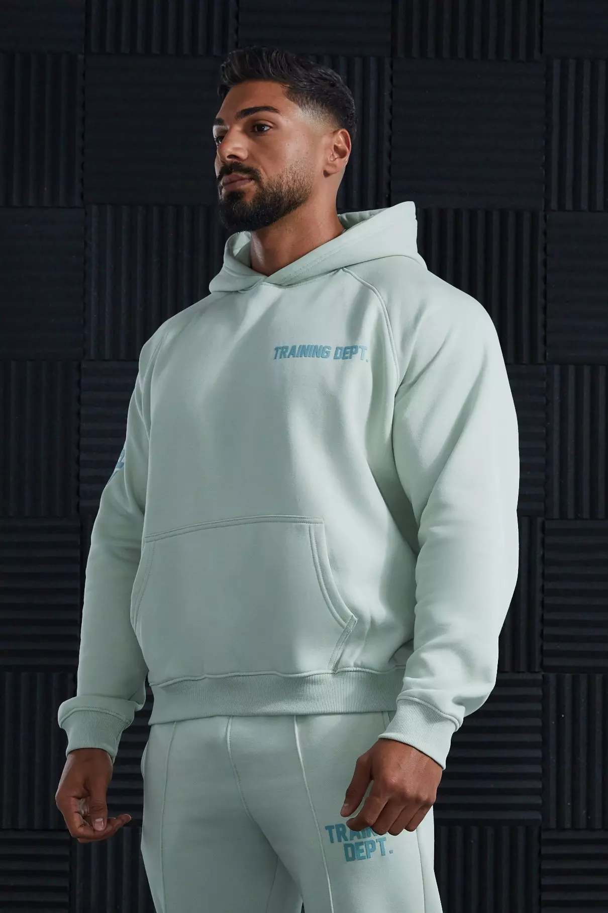 Sweat à capuche oversize, Sage autre image