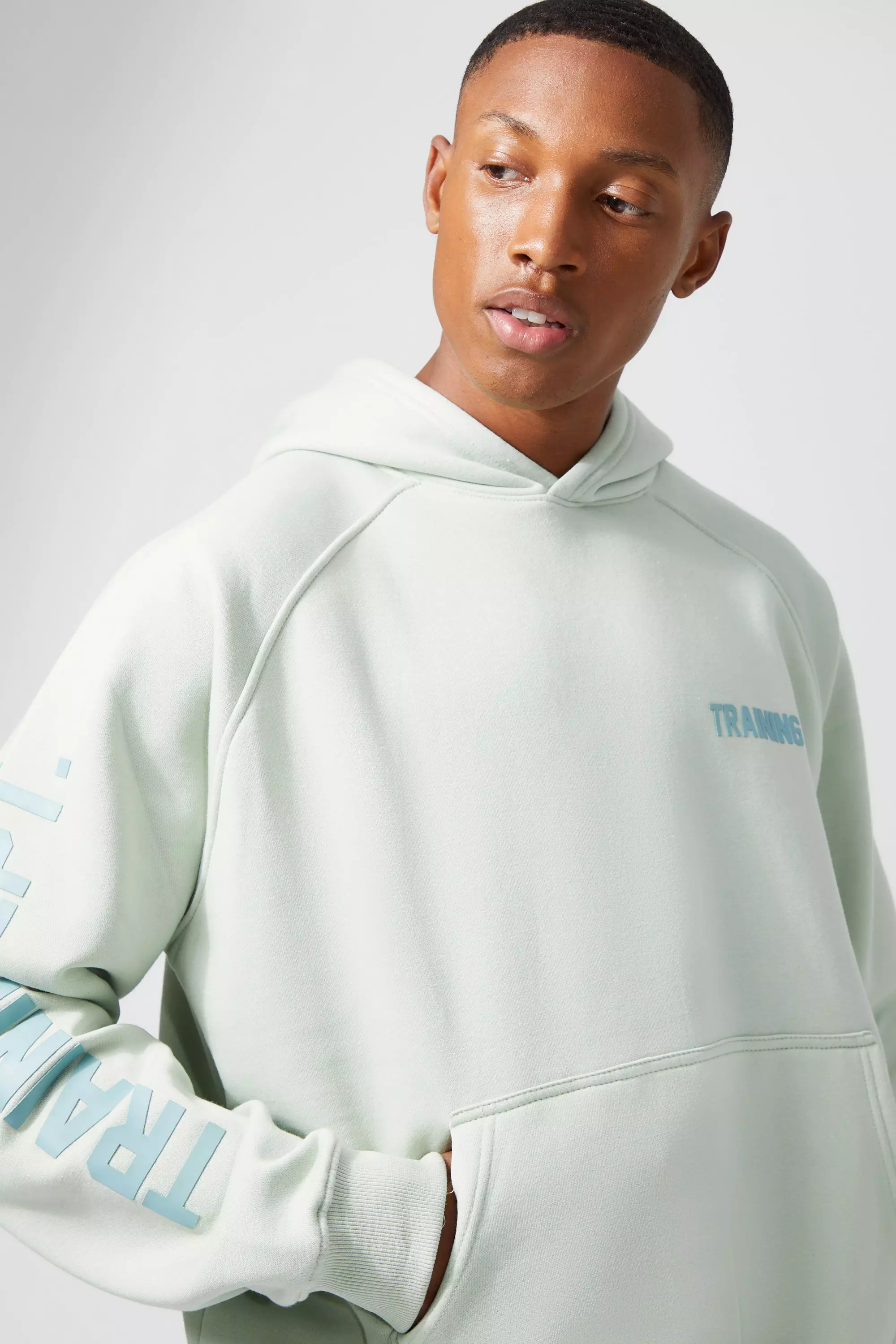 Sweat à capuche oversize, Sage autre image