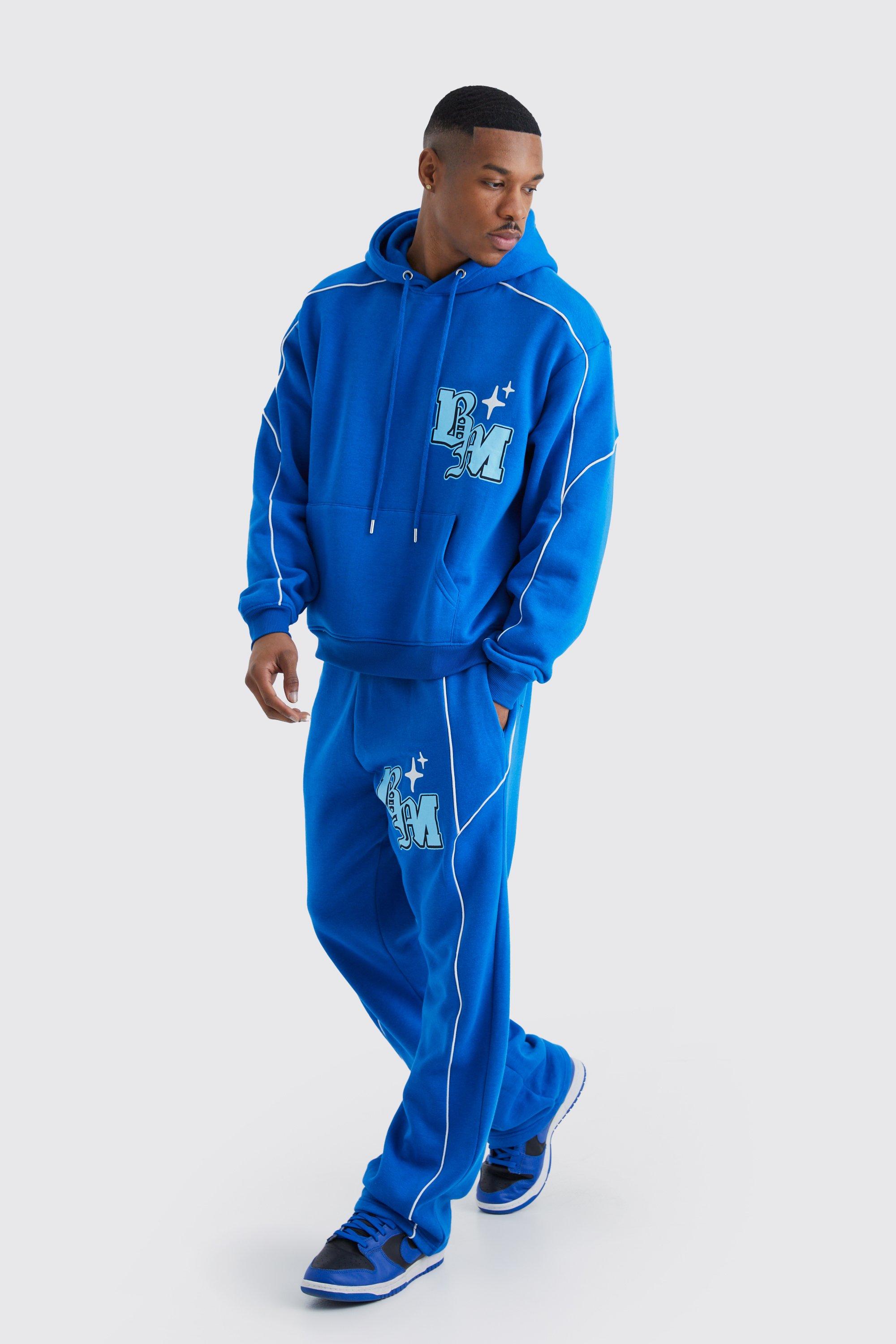 Boohooman cheap blue tracksuit