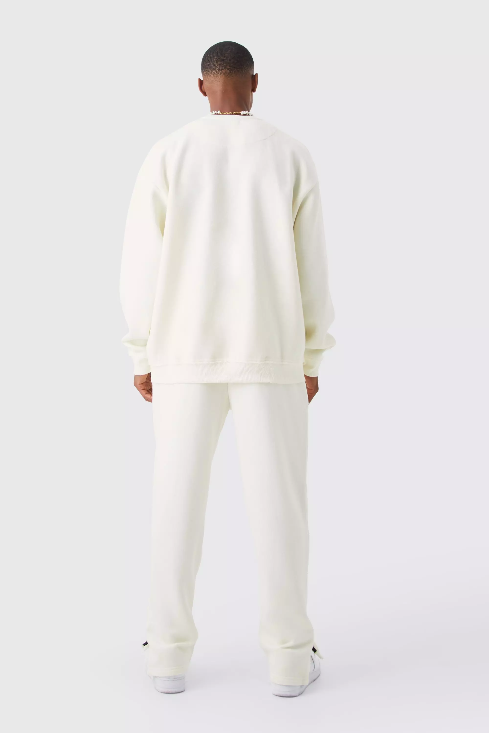 Oversized Raw Edge Sweater Tracksuit boohooMAN
