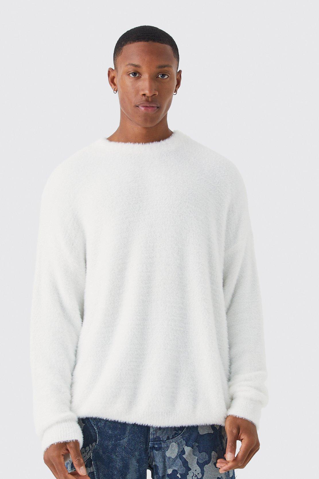 boohooMAN Men's Oversized Fluffy Knitted Sweater
