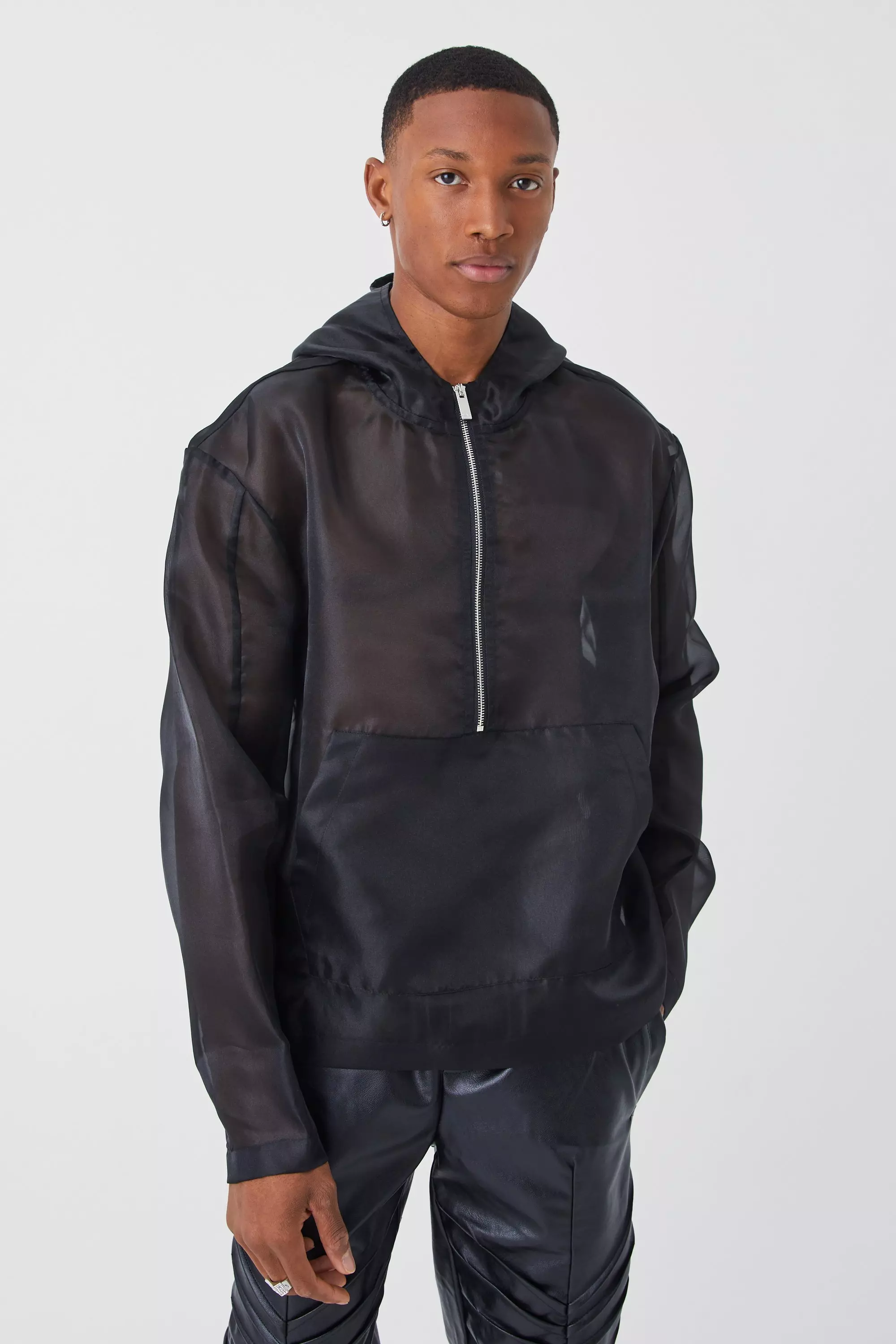 Sheer black hoodie deals