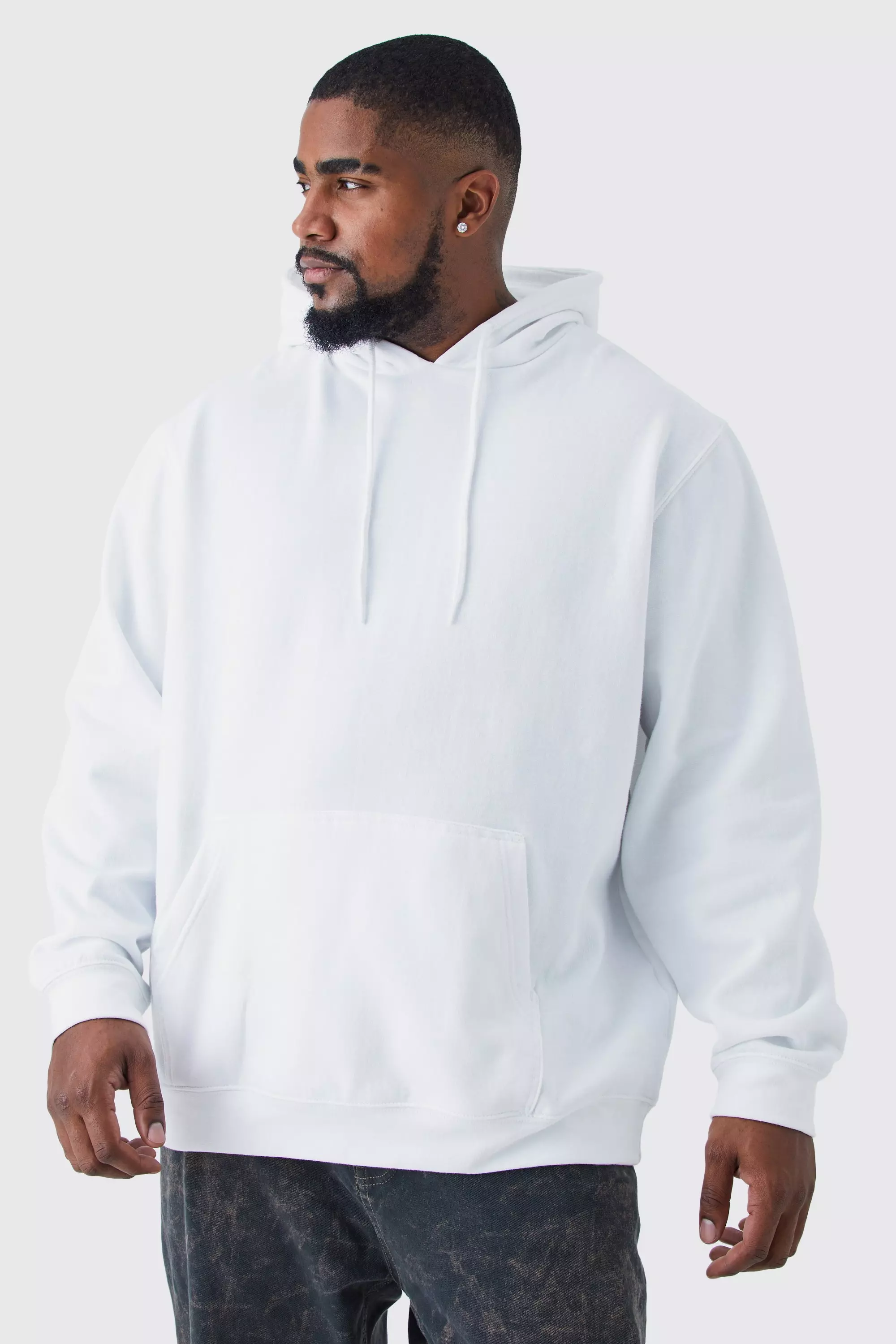 White hoodie boohooman hotsell