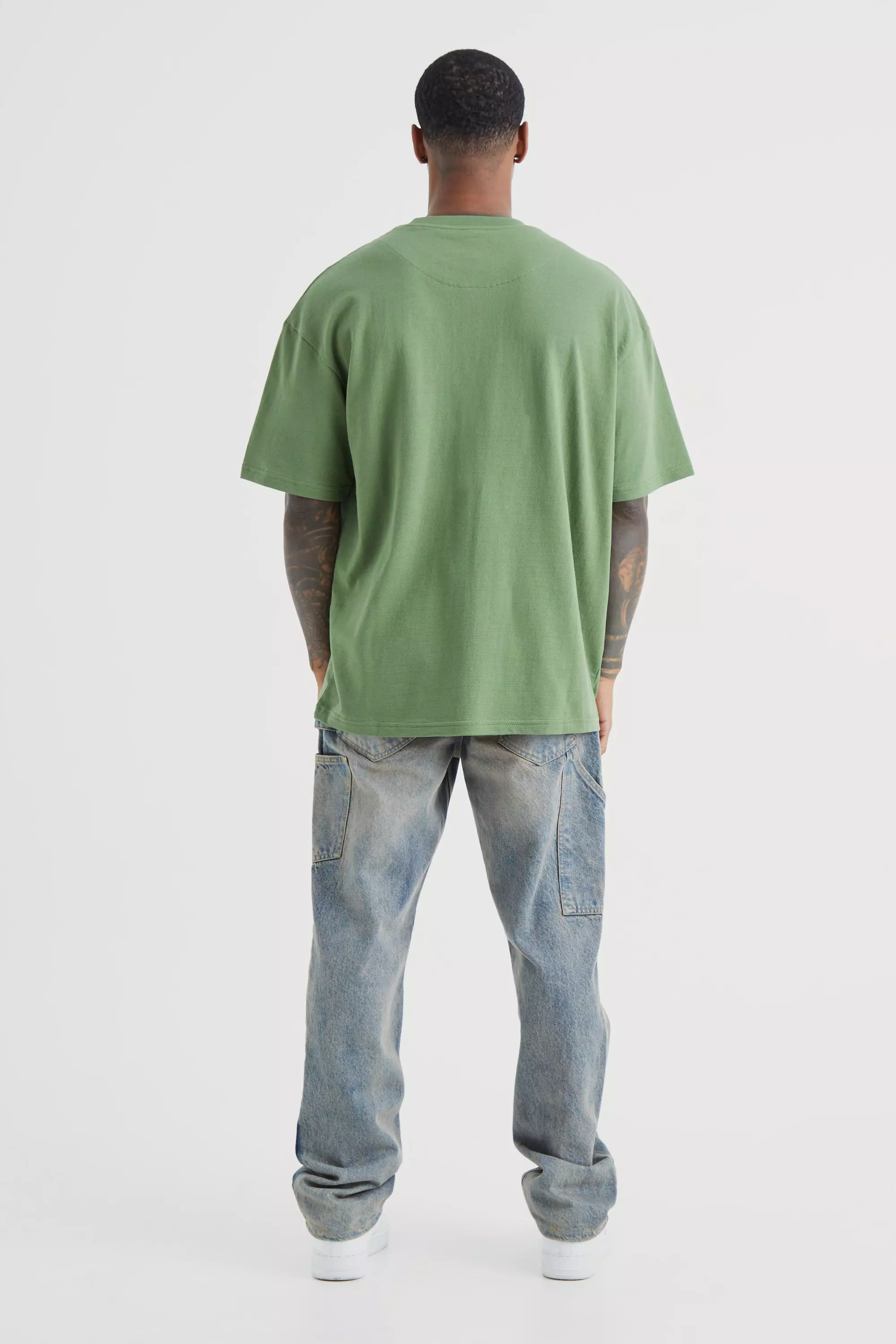Strukturiertes Oversize T-Shirt, Olive alternatives Bild