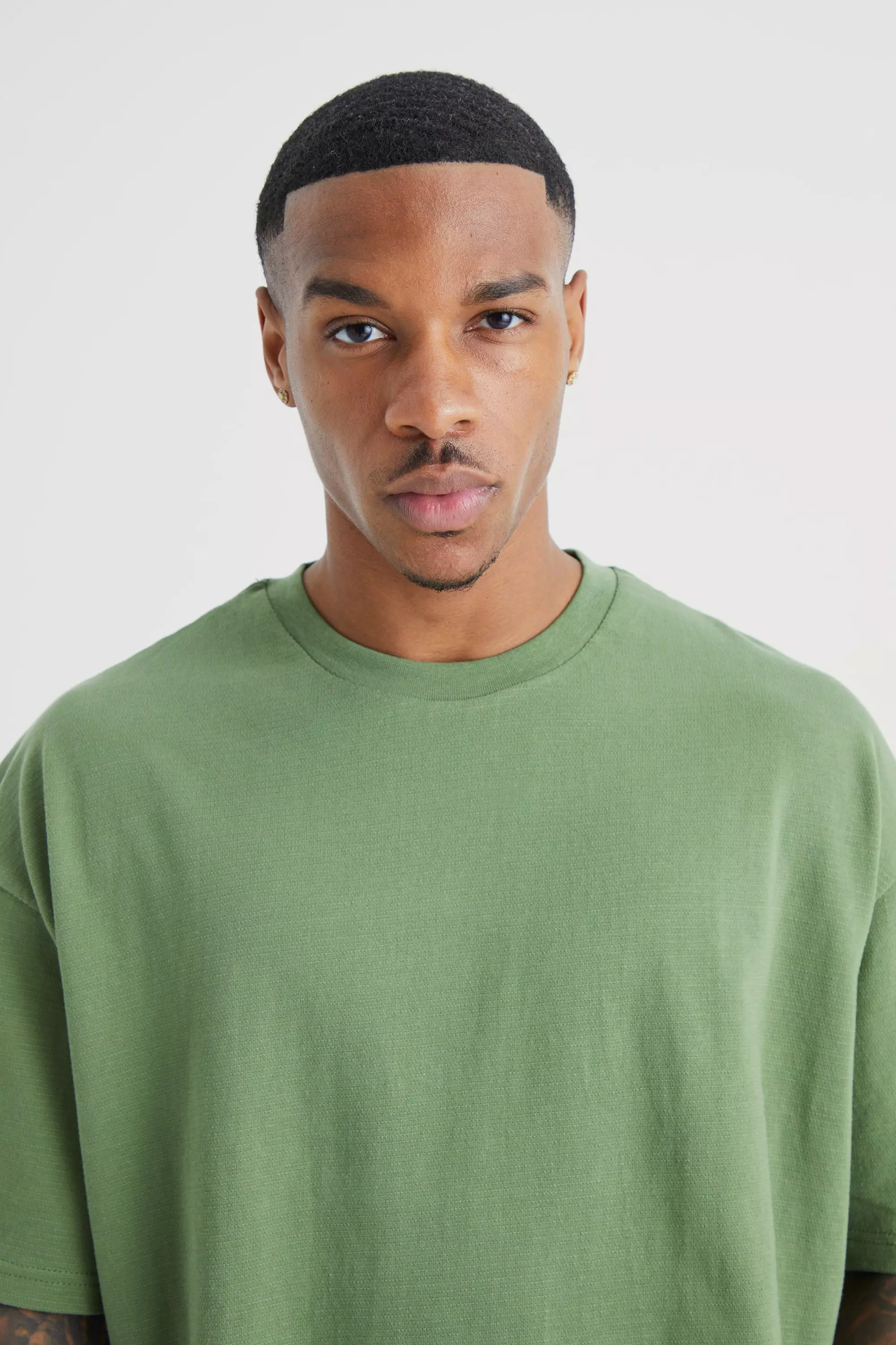 Strukturiertes Oversize T-Shirt, Olive alternatives Bild