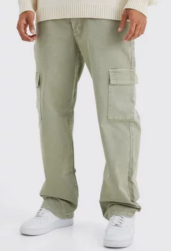 Relaxed Overdye Cargo Pants Olive
