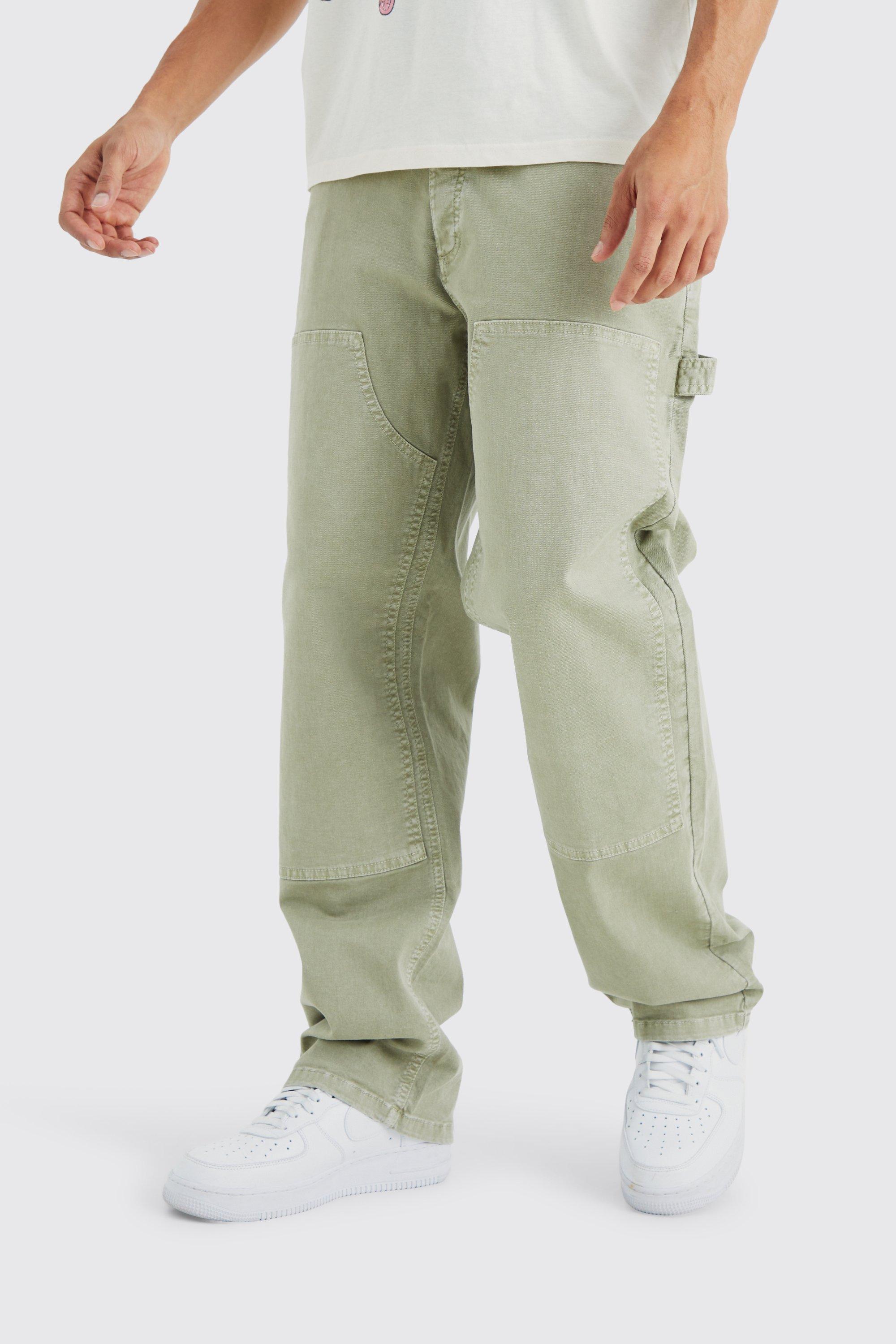 Relaxed Overdye Carpenter Pants | boohooMAN USA