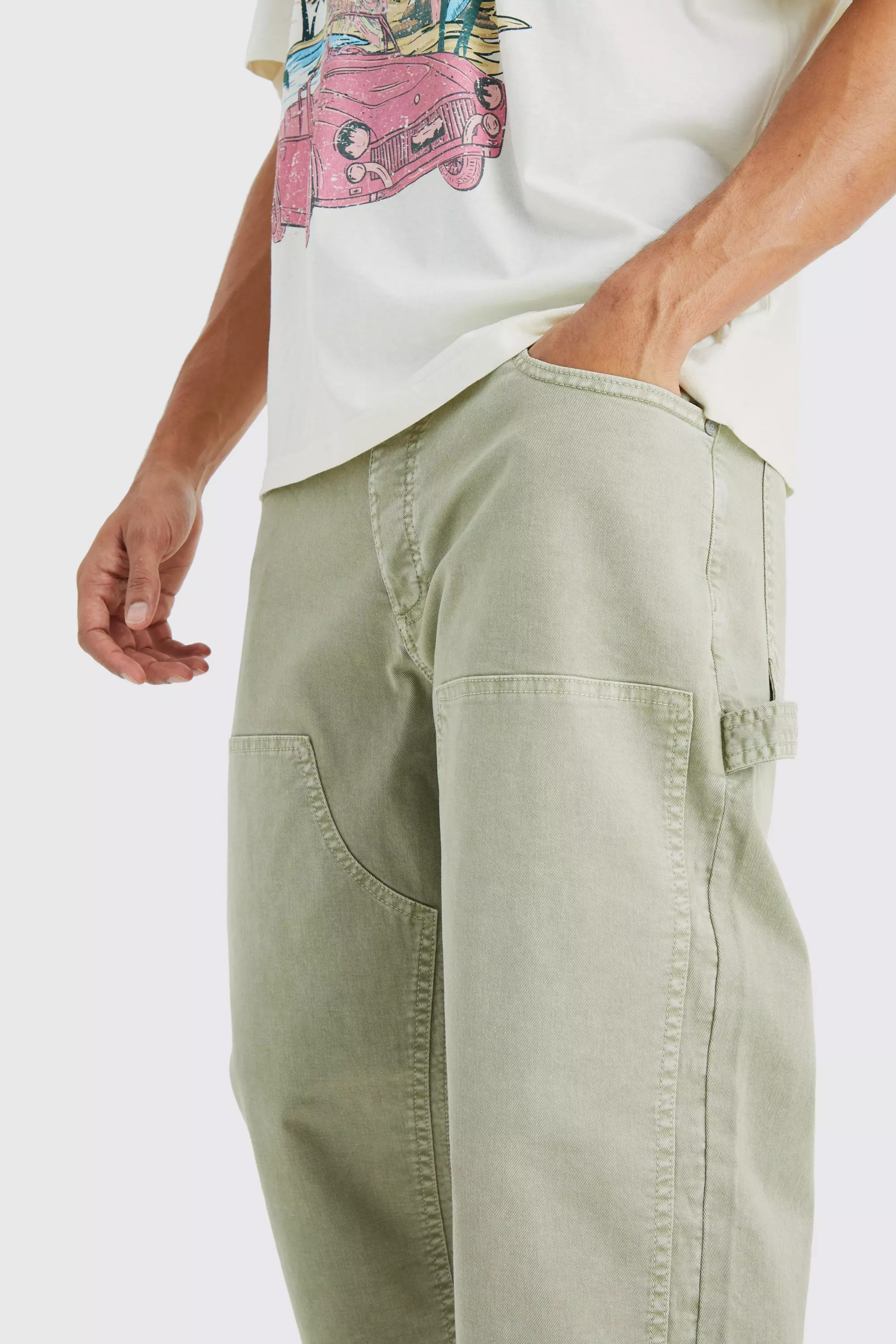 Olive Relaxed Overdye Carpenter Trouser alternative image
