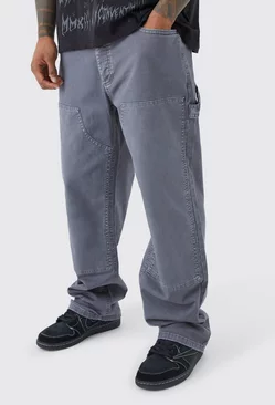 Charcoal Grey Relaxed Overdye Carpenter Pants
