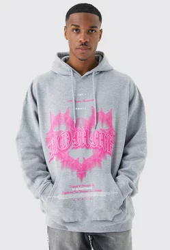 Grey Homme Heart Graphic Hoodie
