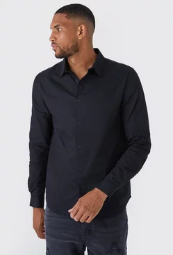 Tall Long Sleeve Oxford Shirt Black
