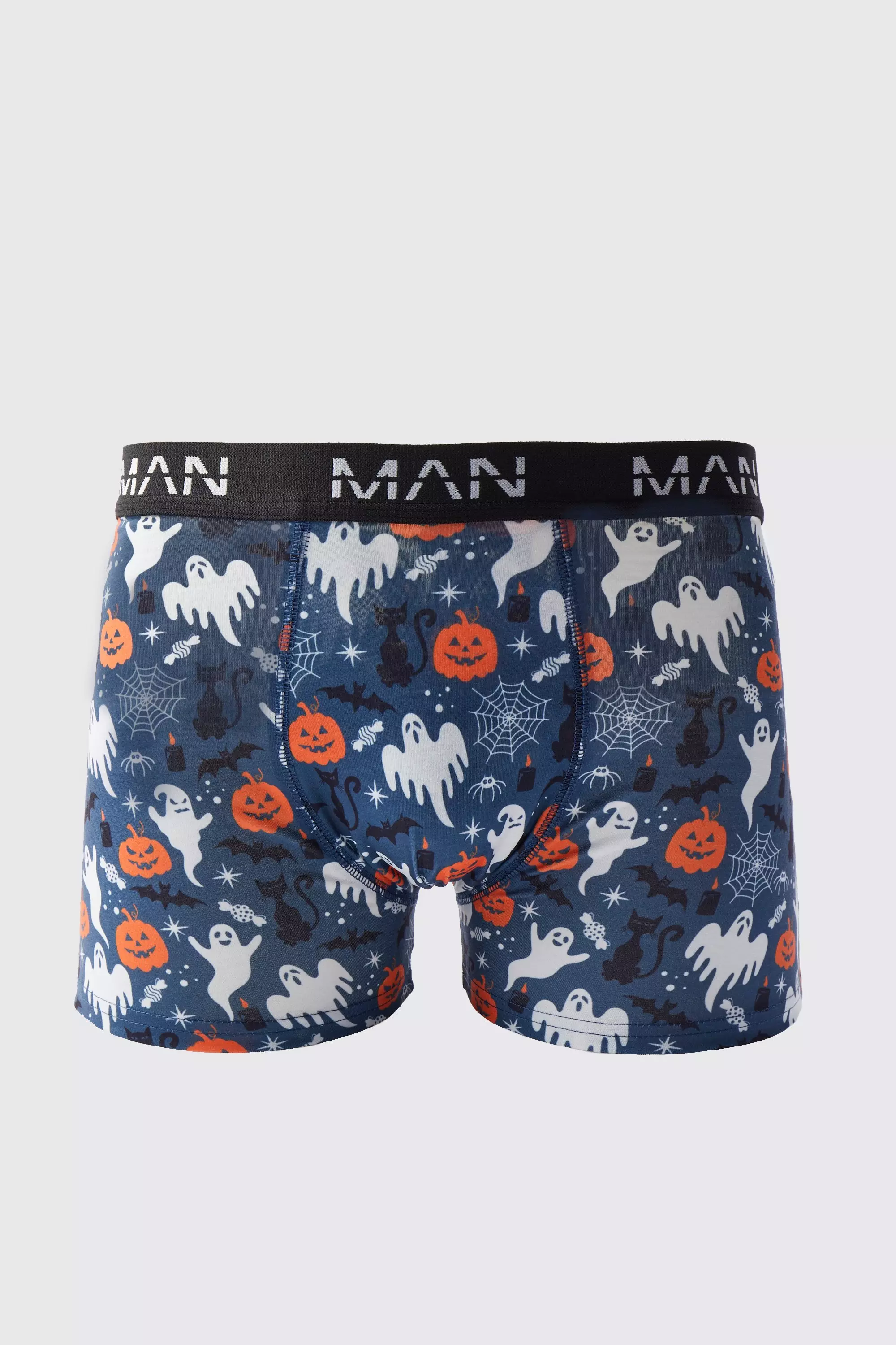 Halloween Spooky Print Boxers Blue