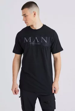 Tall Man Slim Reflective, Mesh Overlay T-shirt Black
