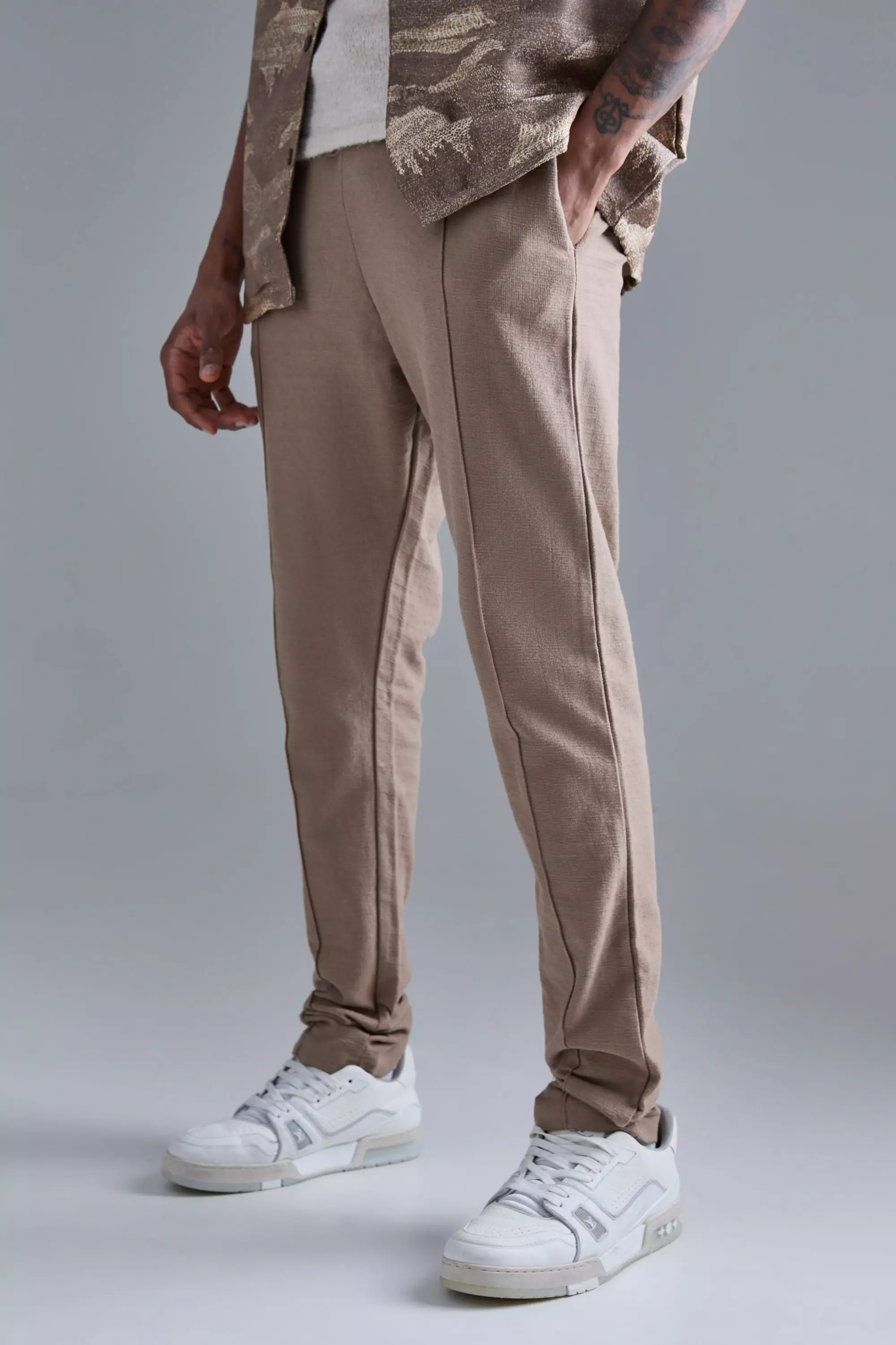 Tall Sim Tapered Slub Interlock Sweatpants Taupe