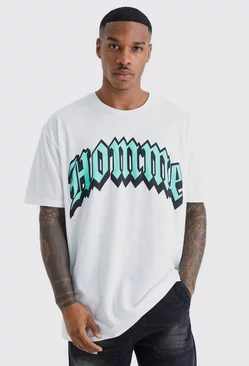 Oversized Homme Graphic T-shirt White