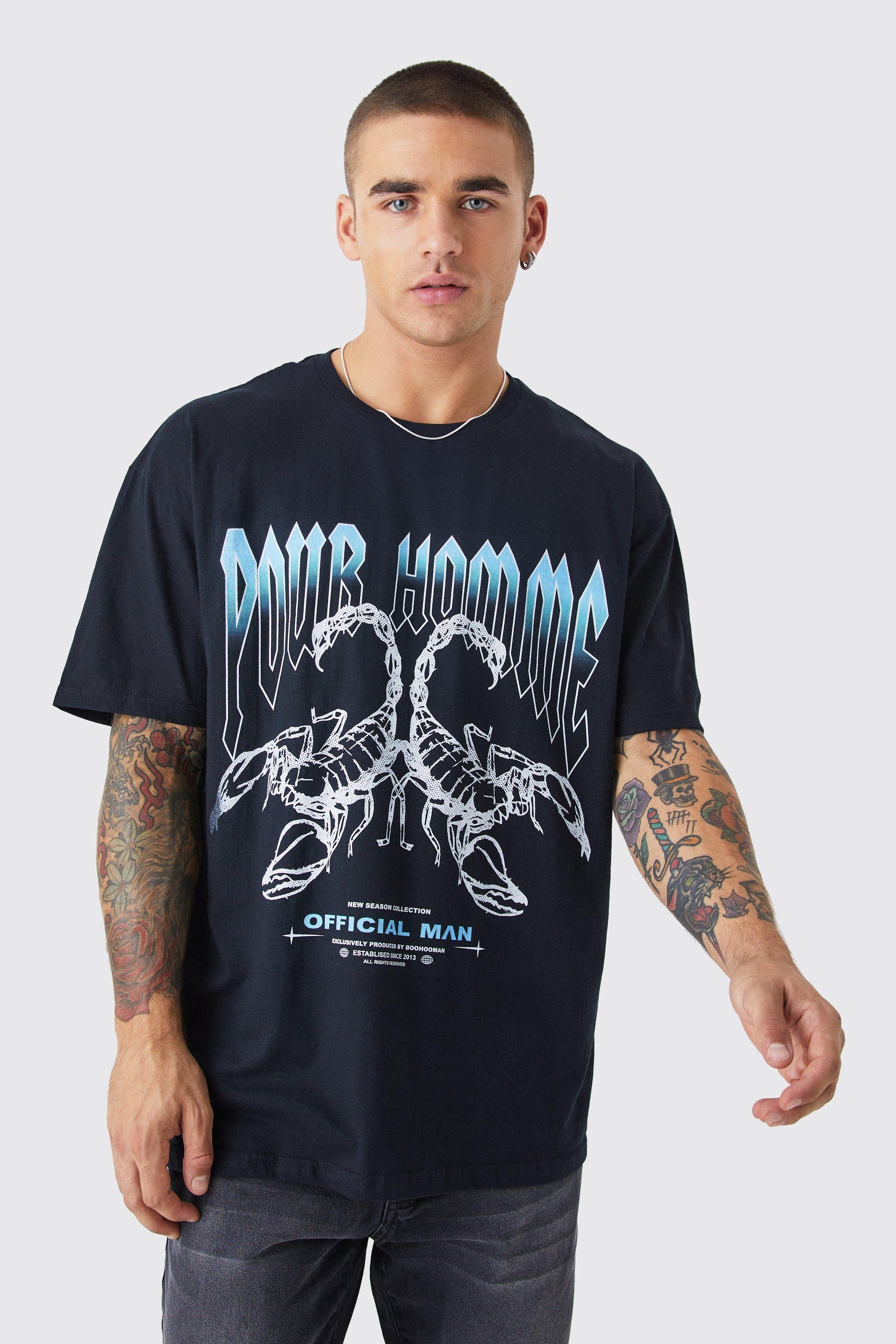 Oversized Pour Homme Graphic T shirt boohooMAN