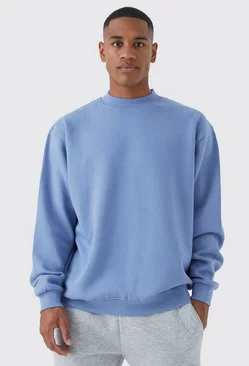 Oversized Extended Neck Sweatshirt Dusty blue