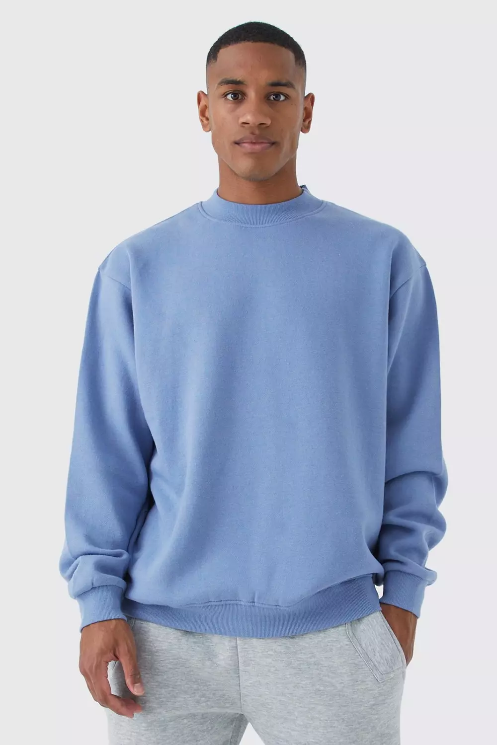 Oversized Extended Neck Sweatshirt Dusty blue