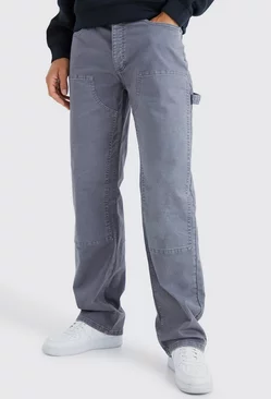 Charcoal Grey Tall Relaxed Overdye Carpenter Pants