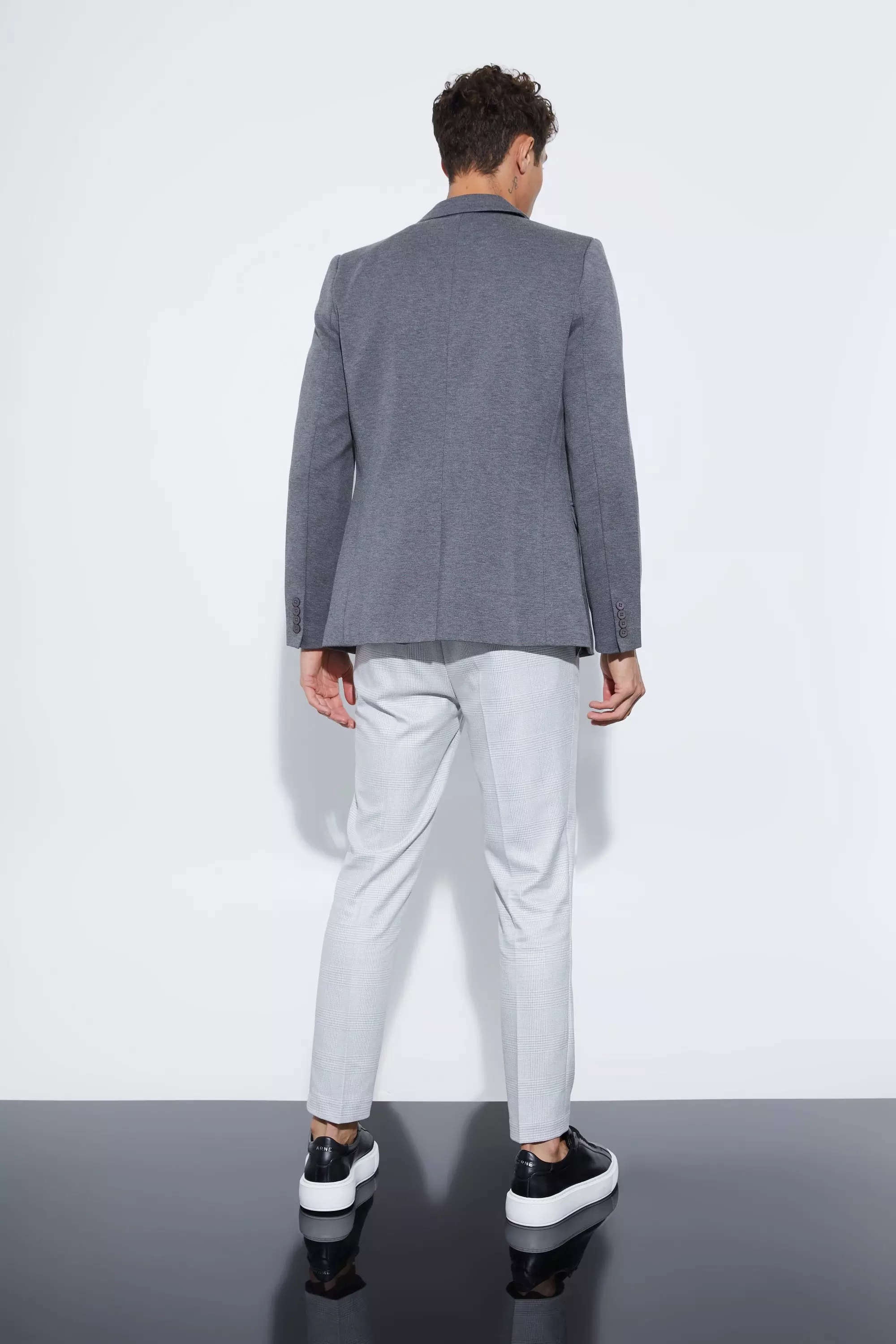 Einreihiger Skinny Jersey-Blazer, Charcoal alternatives Bild