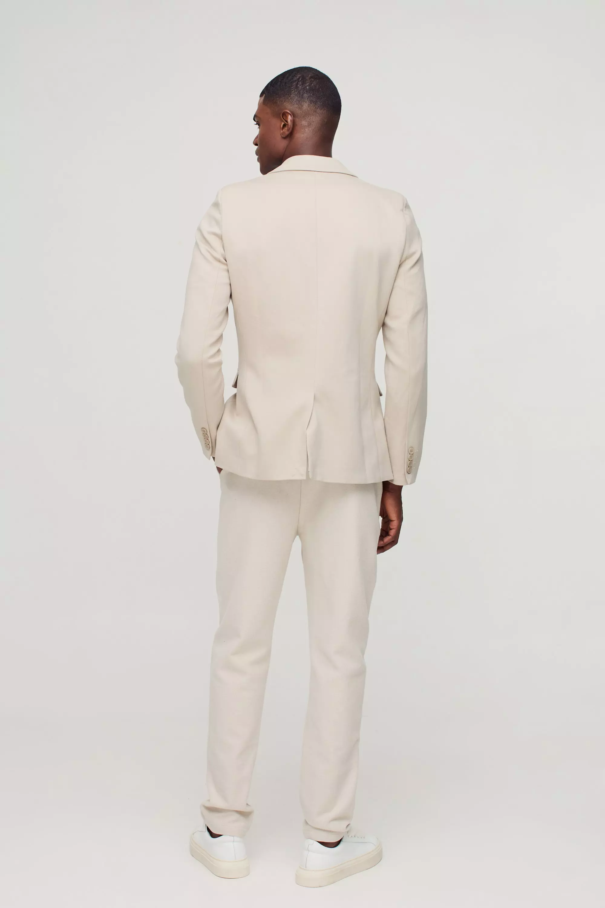 Einreihiger Skinny Jersey-Blazer, Stone alternatives Bild