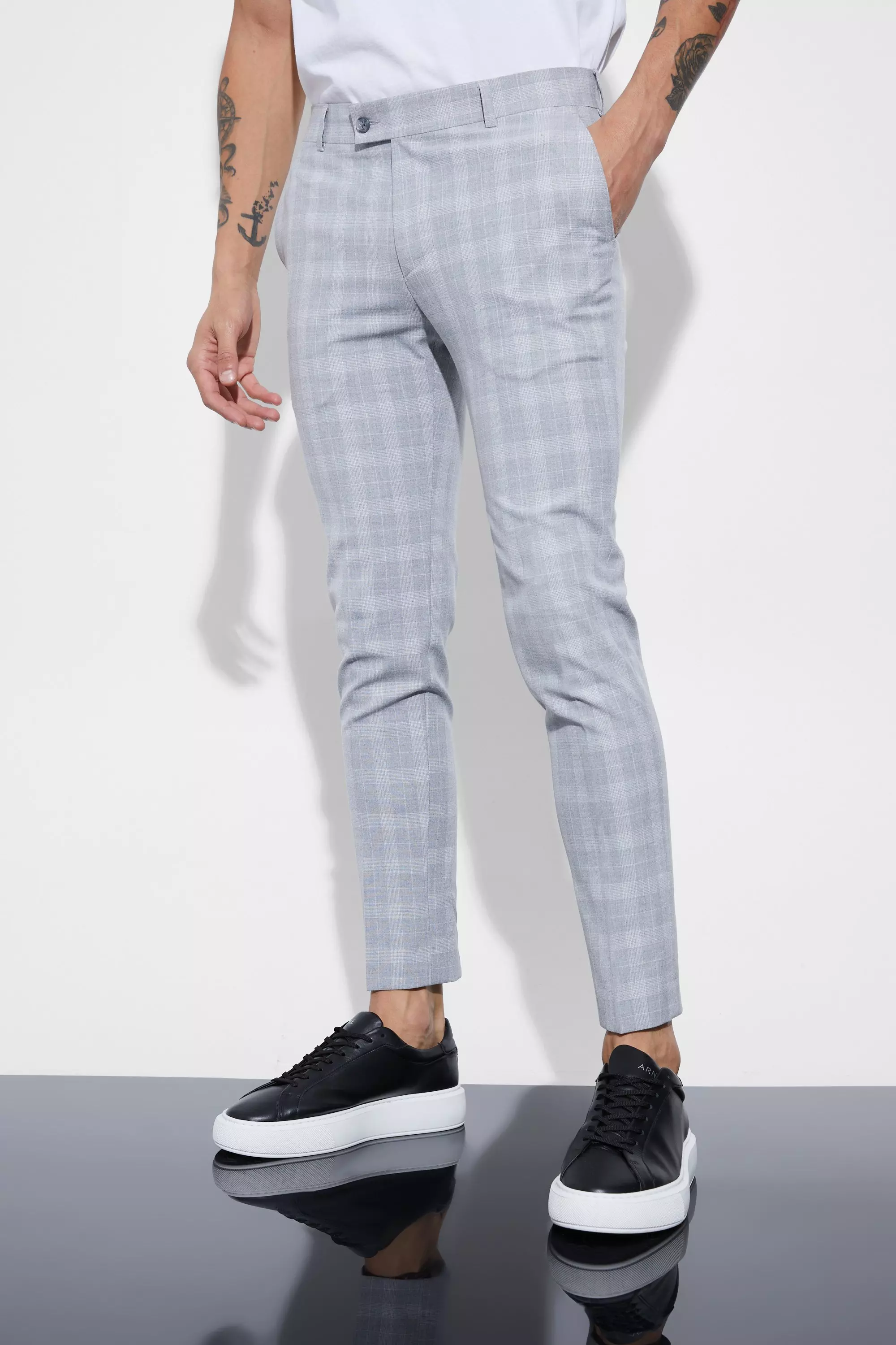 Slim Stretch Marle Tailored Pant - Light Grey, Suit Pants
