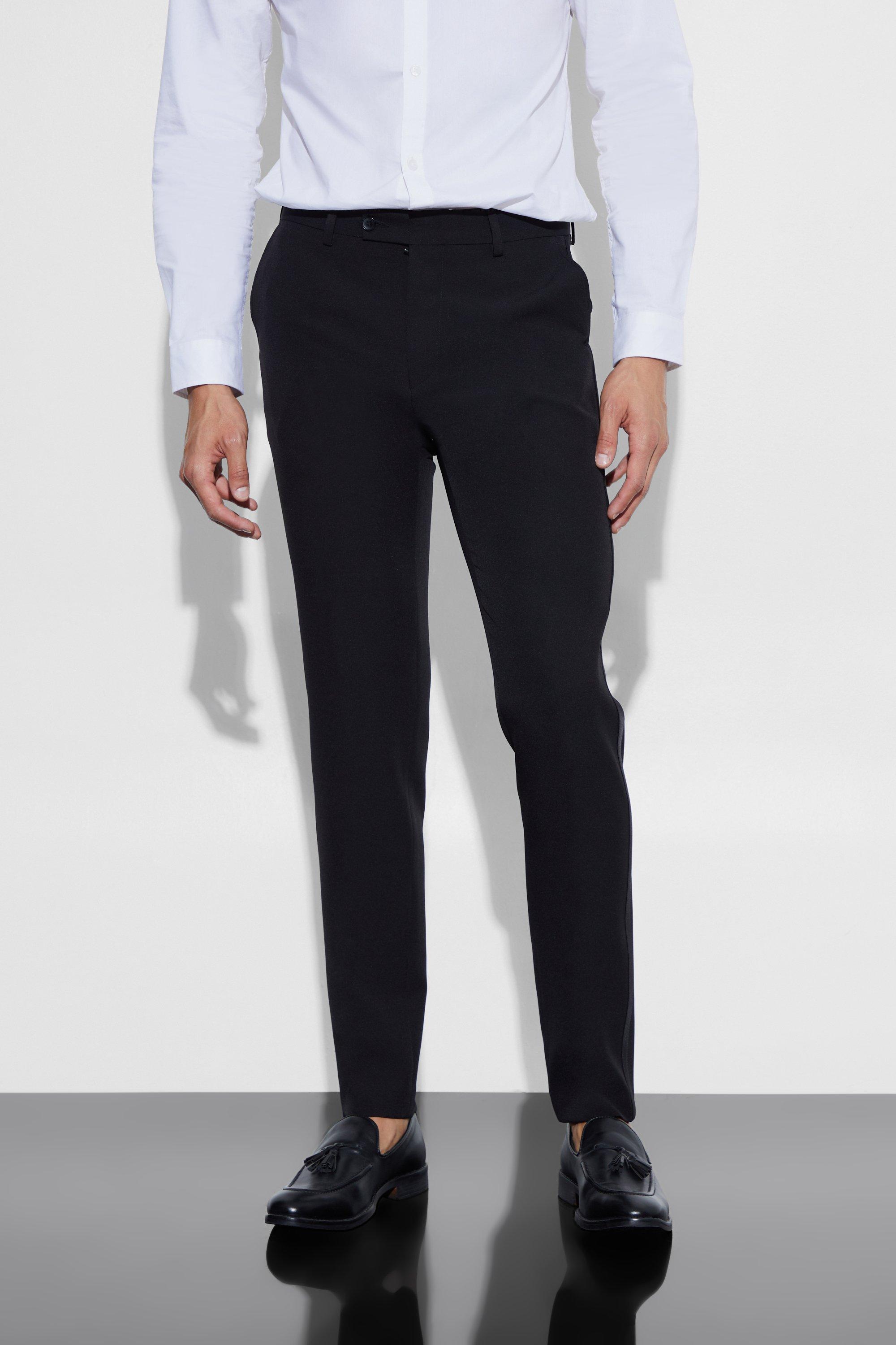 Black Skinny Fit Tuxedo Trouser