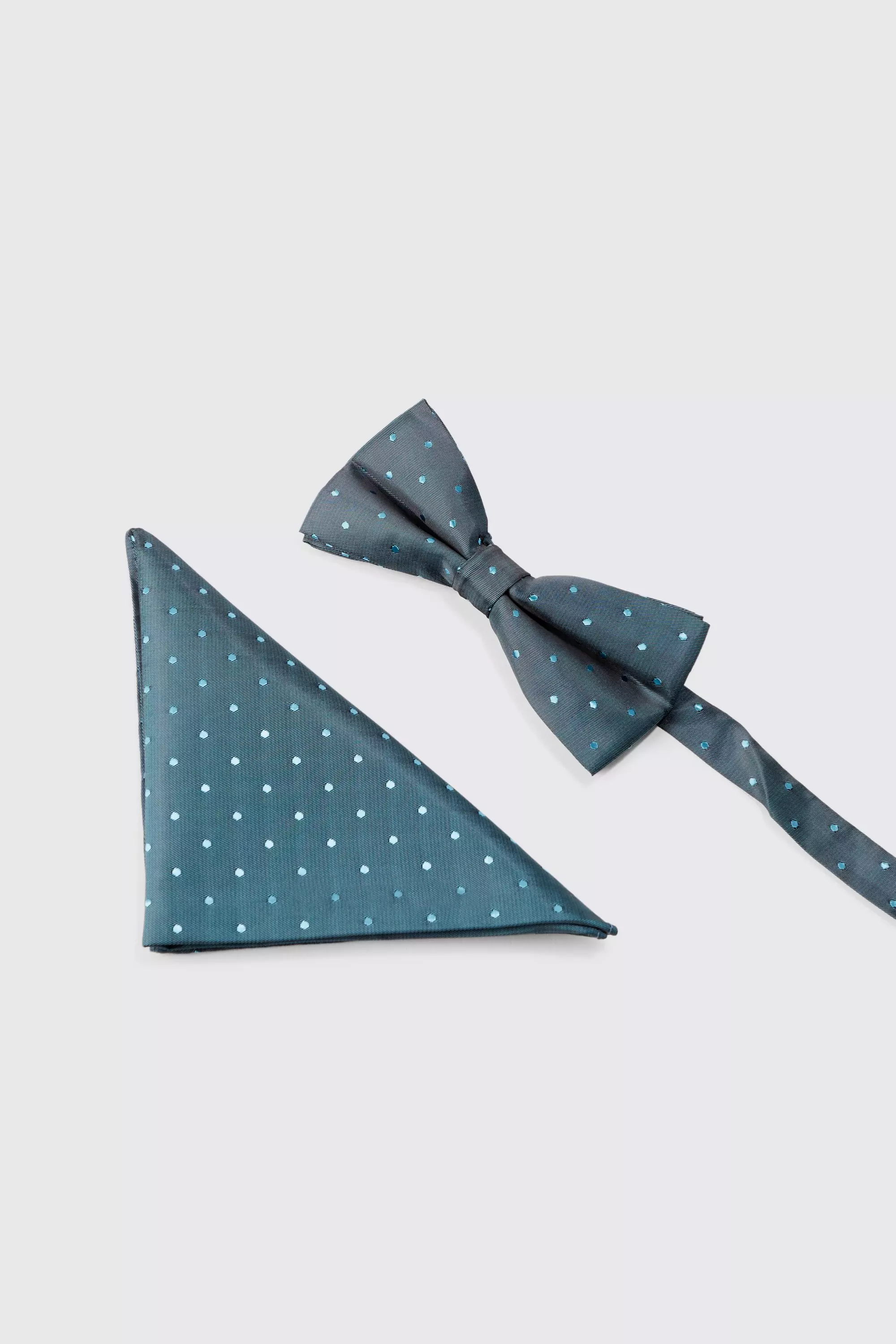 Polka Dot Bow Tie And Pocket Square Pack Blue