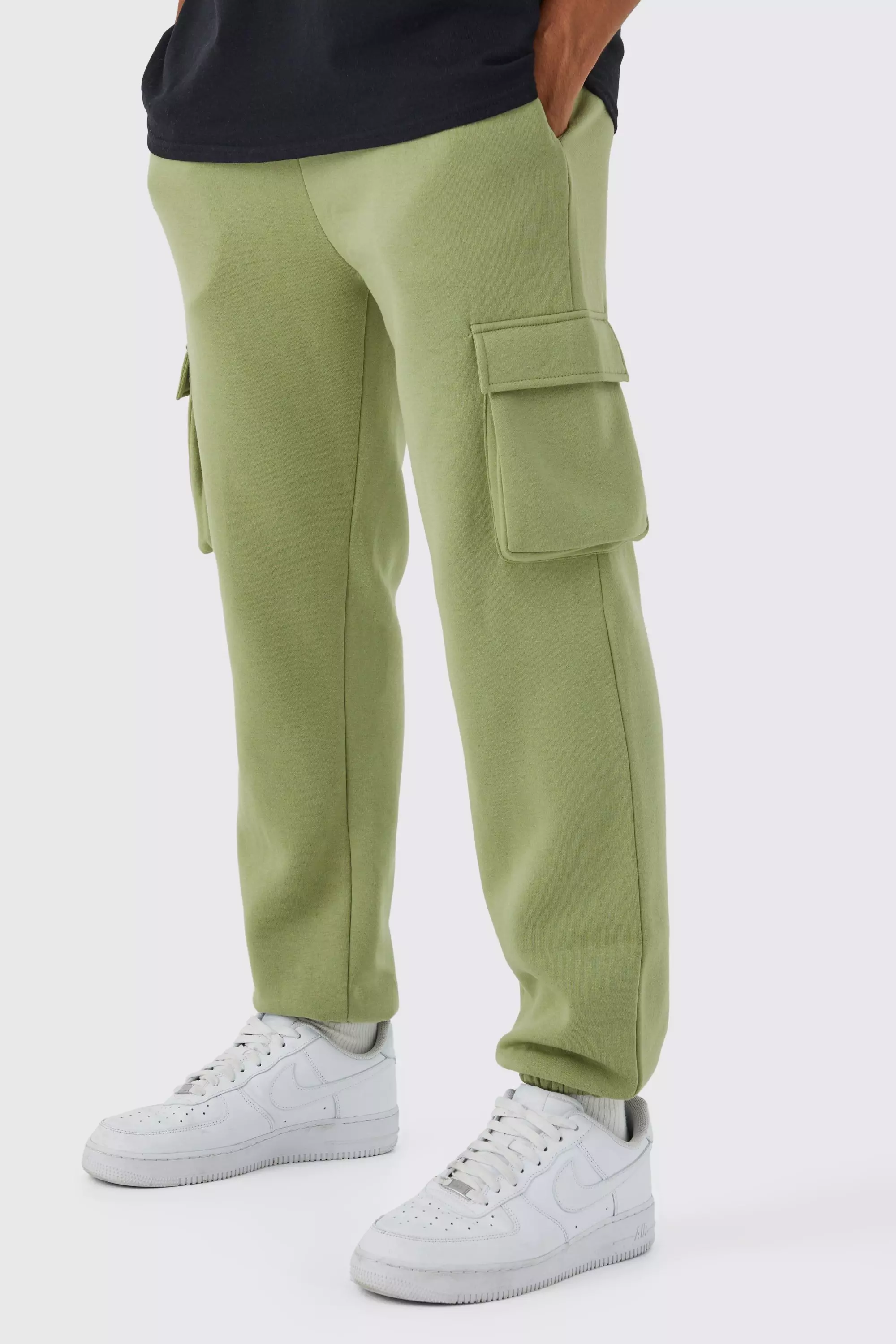 Regular Fit Cargo Sweatpants Olive