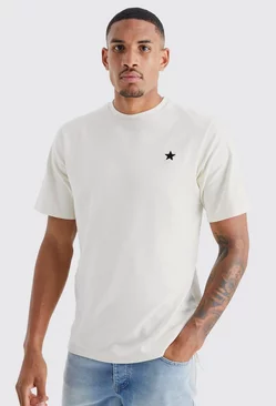 Tall Star Graphic Interlock T-shirt Ecru