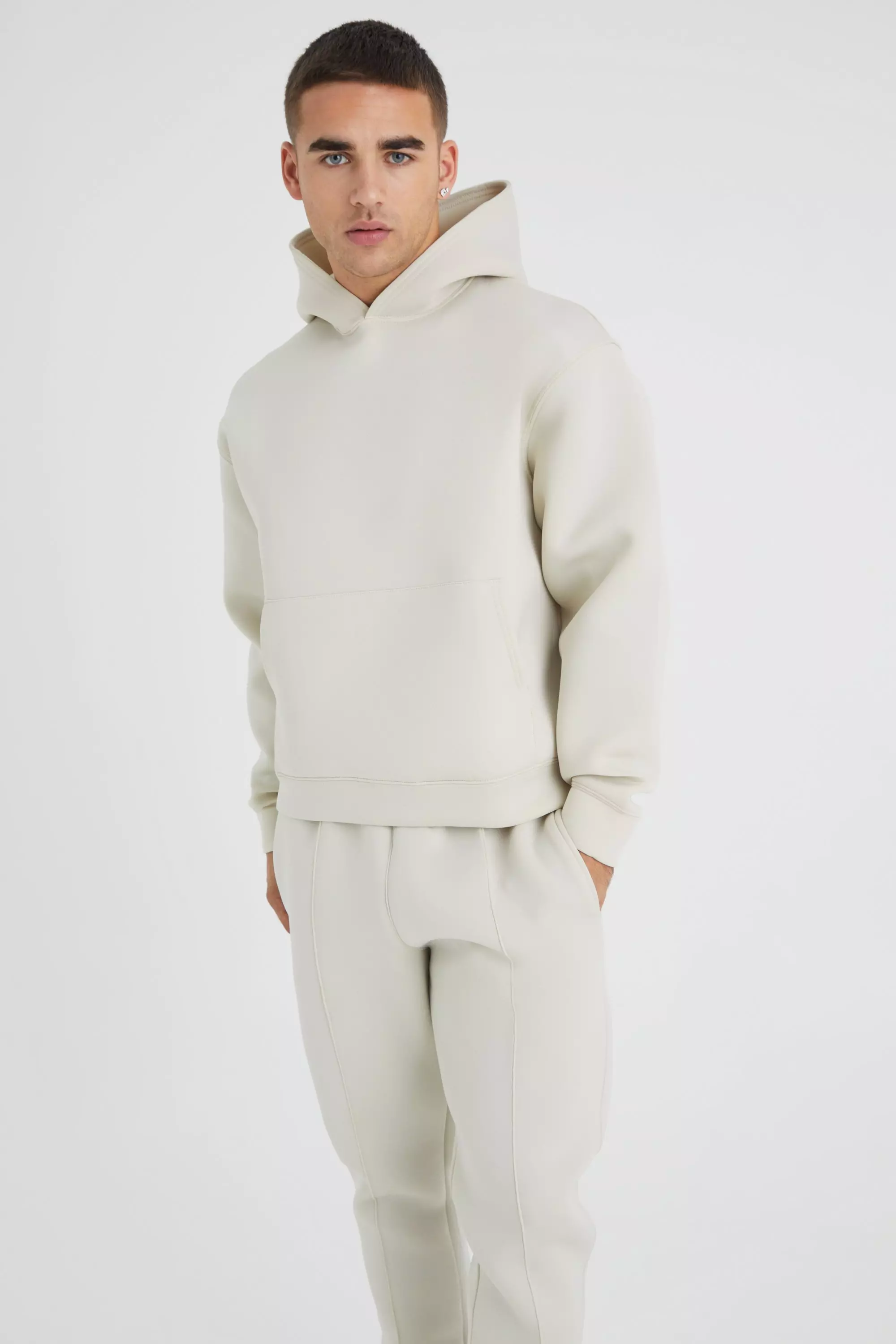 Boohooman white tracksuit on sale