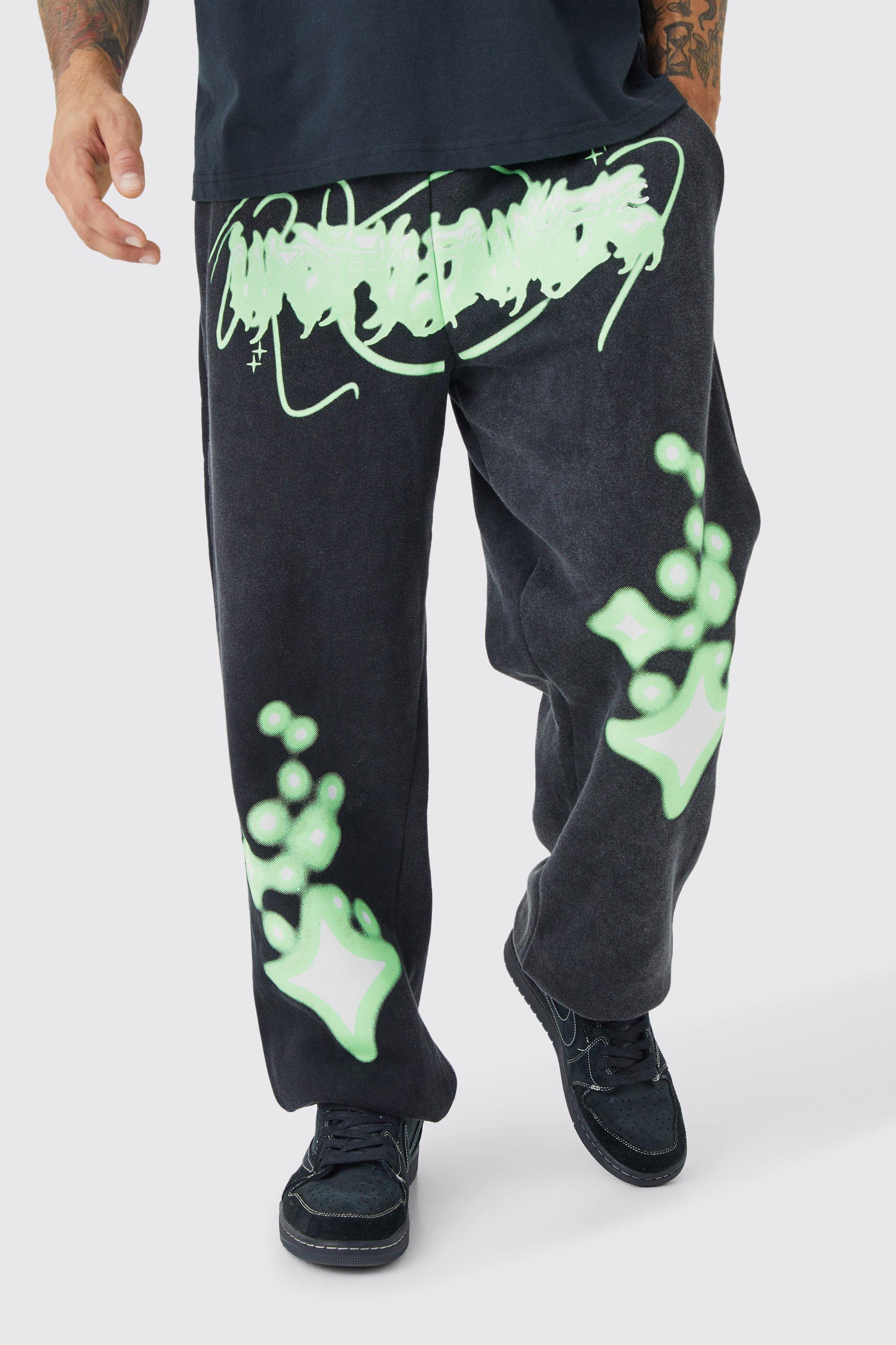 Oversized Acid Wash Glow In The Dark Sweatpants