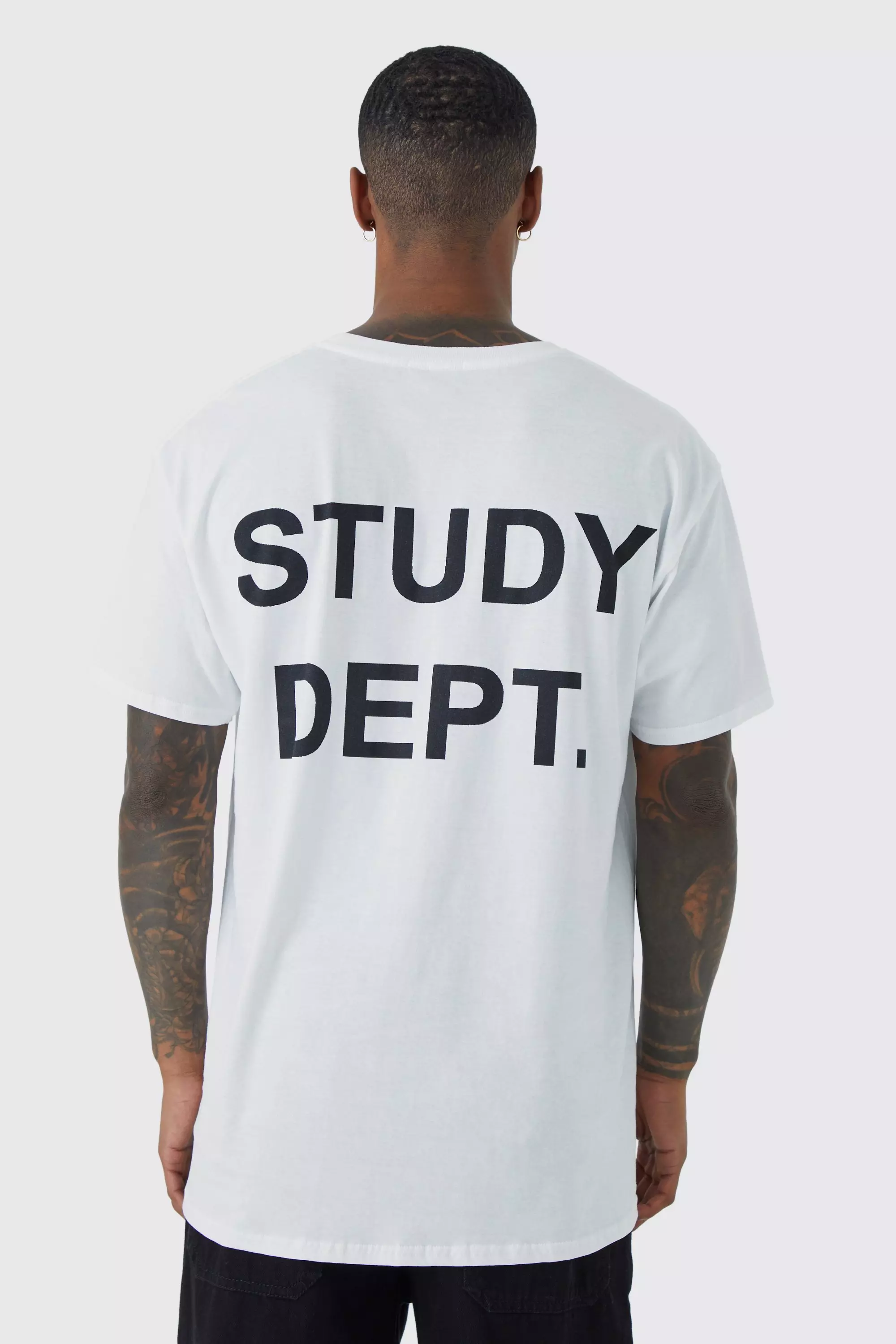 White Oversized Student Graphic T-shirt