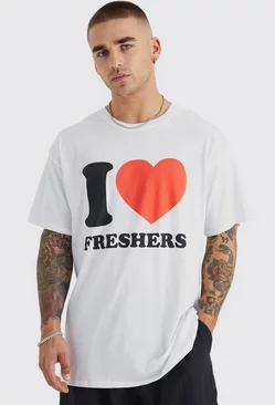 Oversized I Heart Freshers T-shirt White
