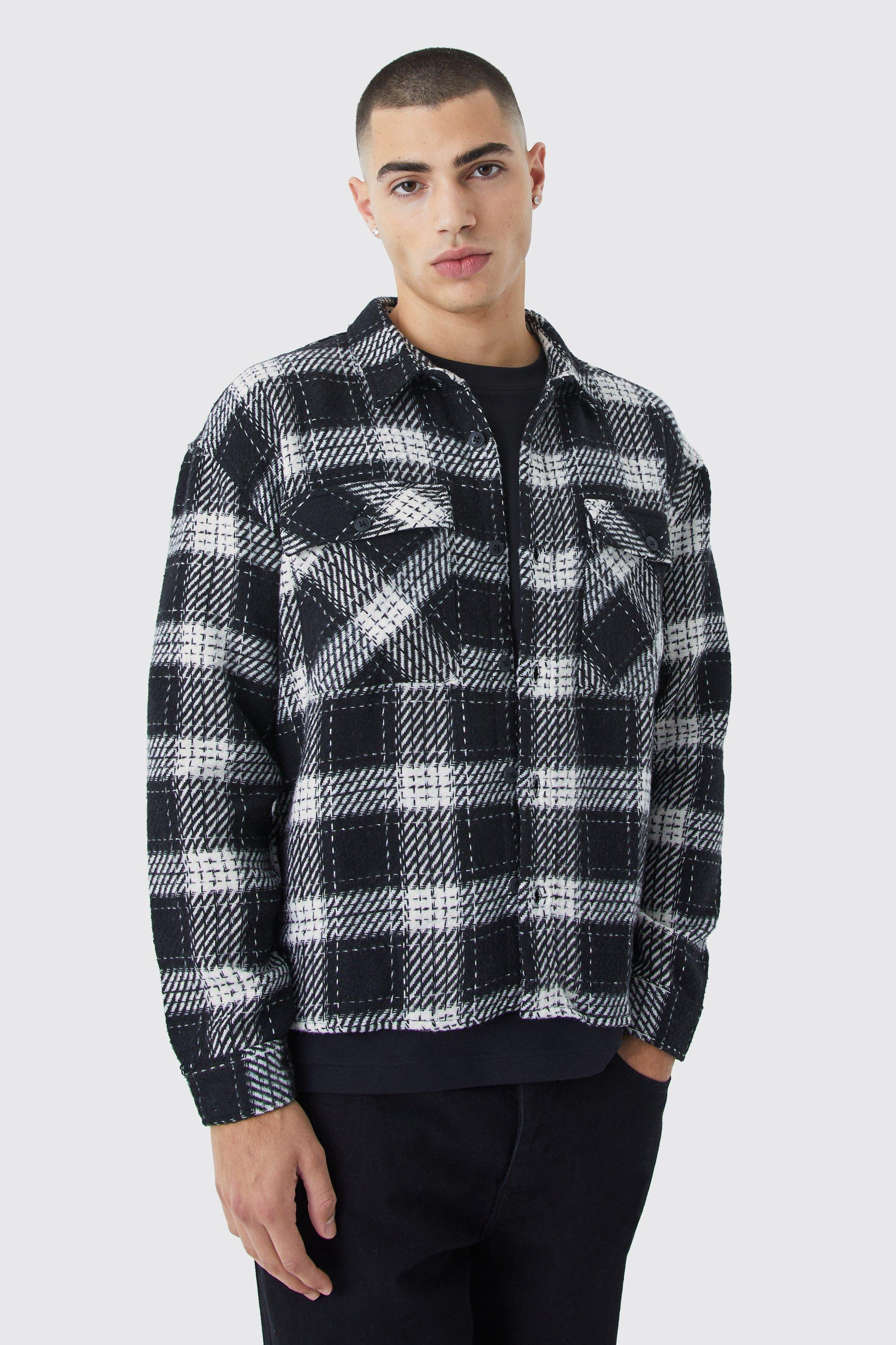 Heavy Weight Bleached Check Overshirt