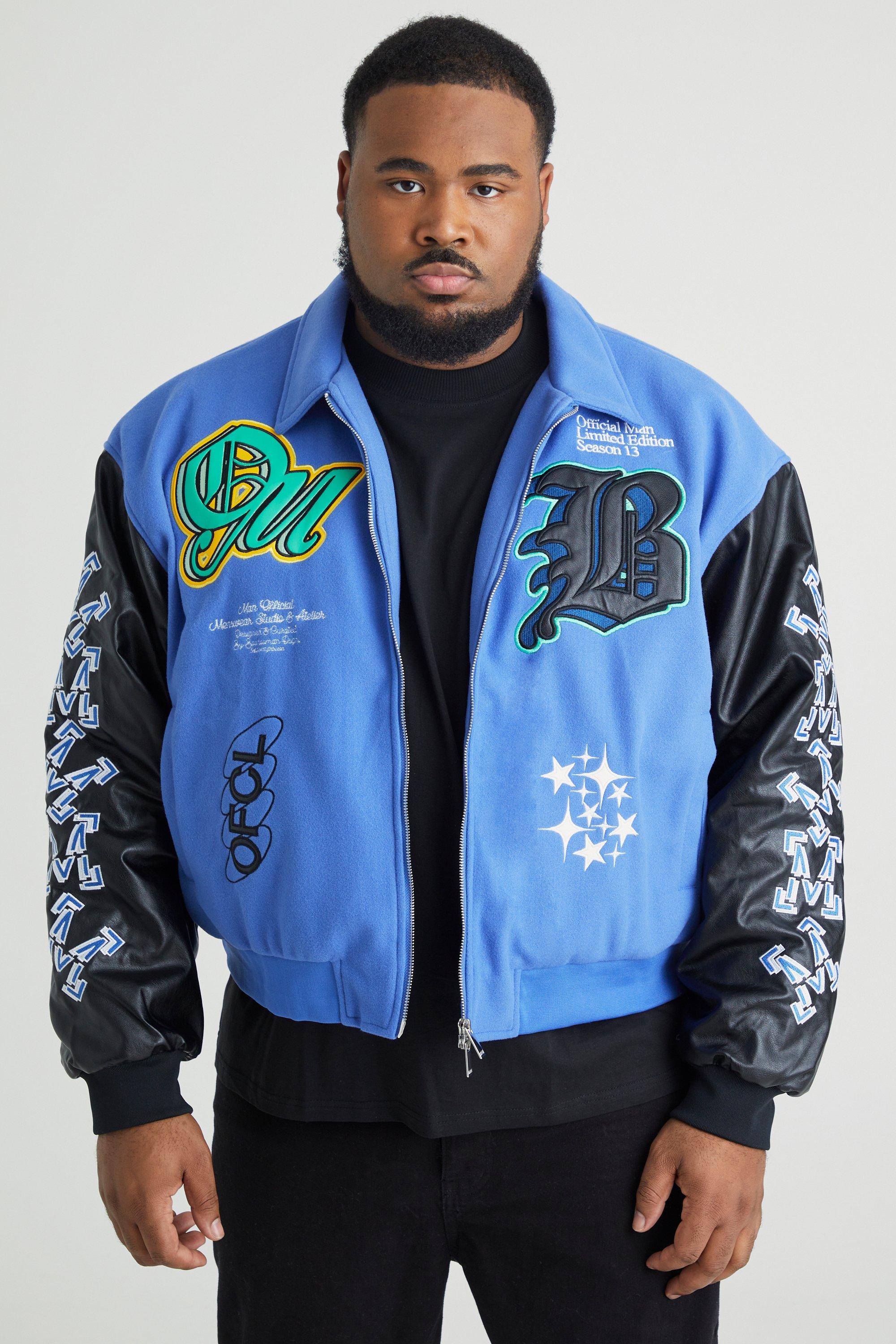 Blue and hotsell black varsity jacket