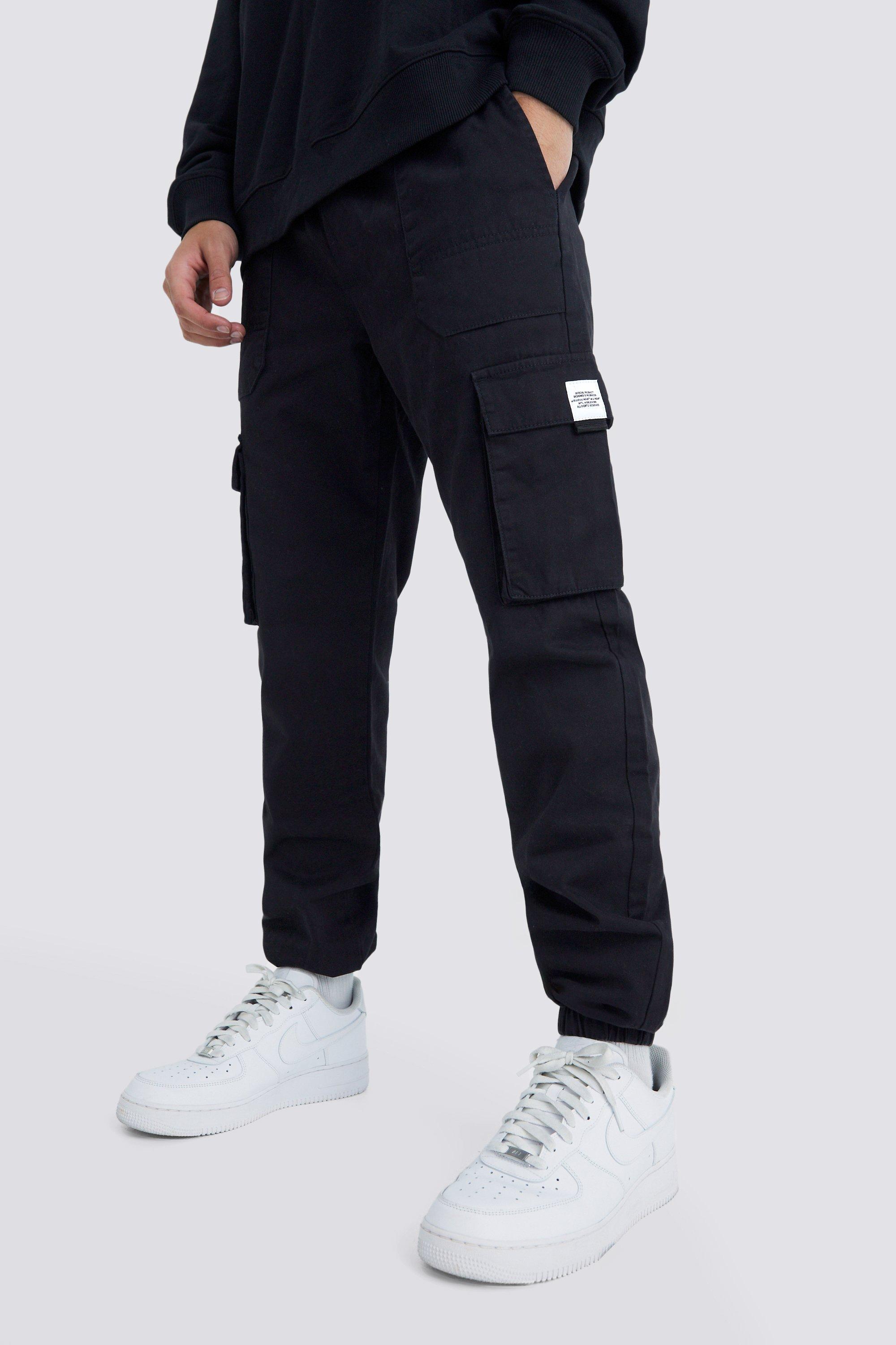 Elastic Waist Slim Fit Man Shell Cargo Jogger