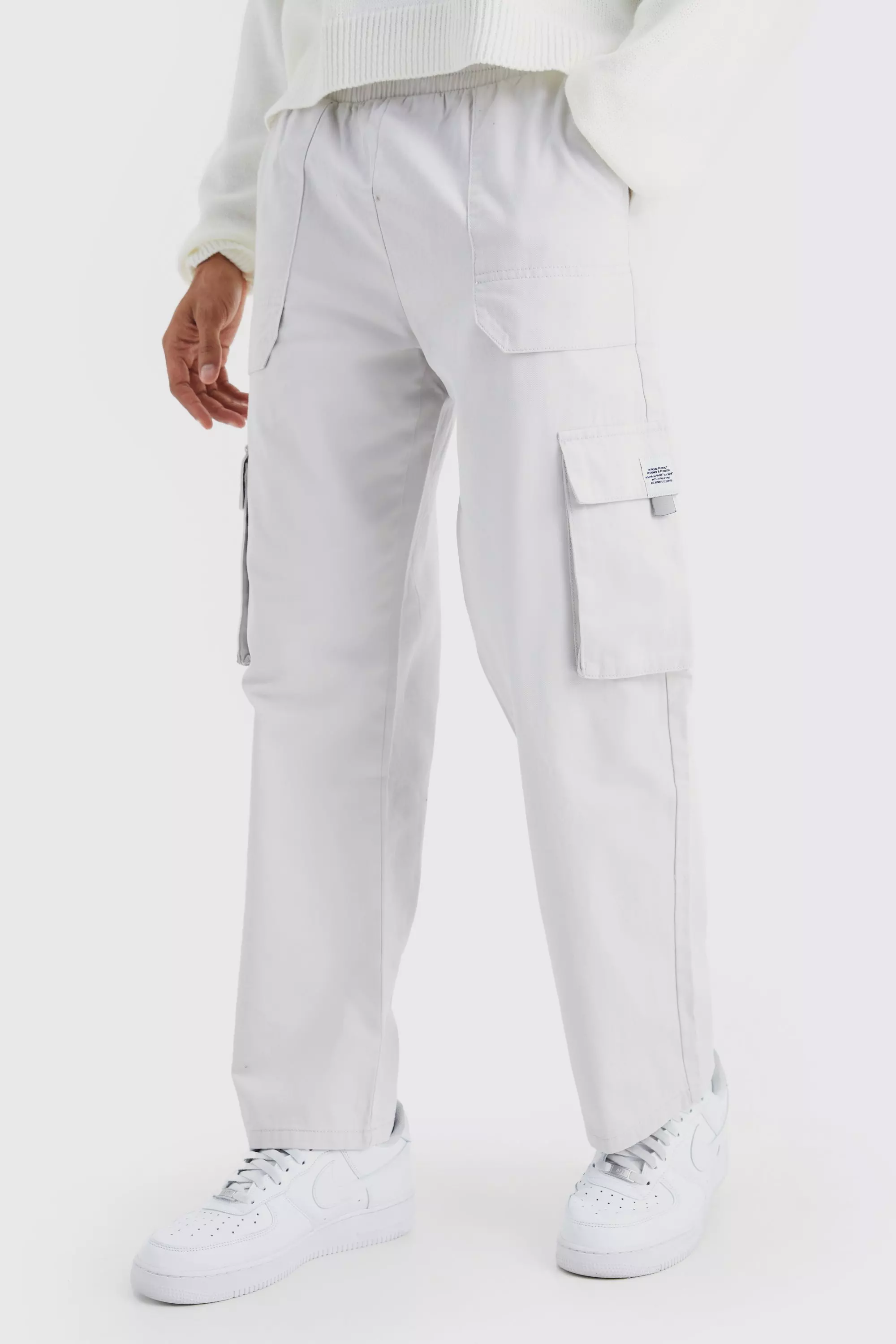 Slate Elasticated Waist Relaxed Fit Cargo Trouser alternative image